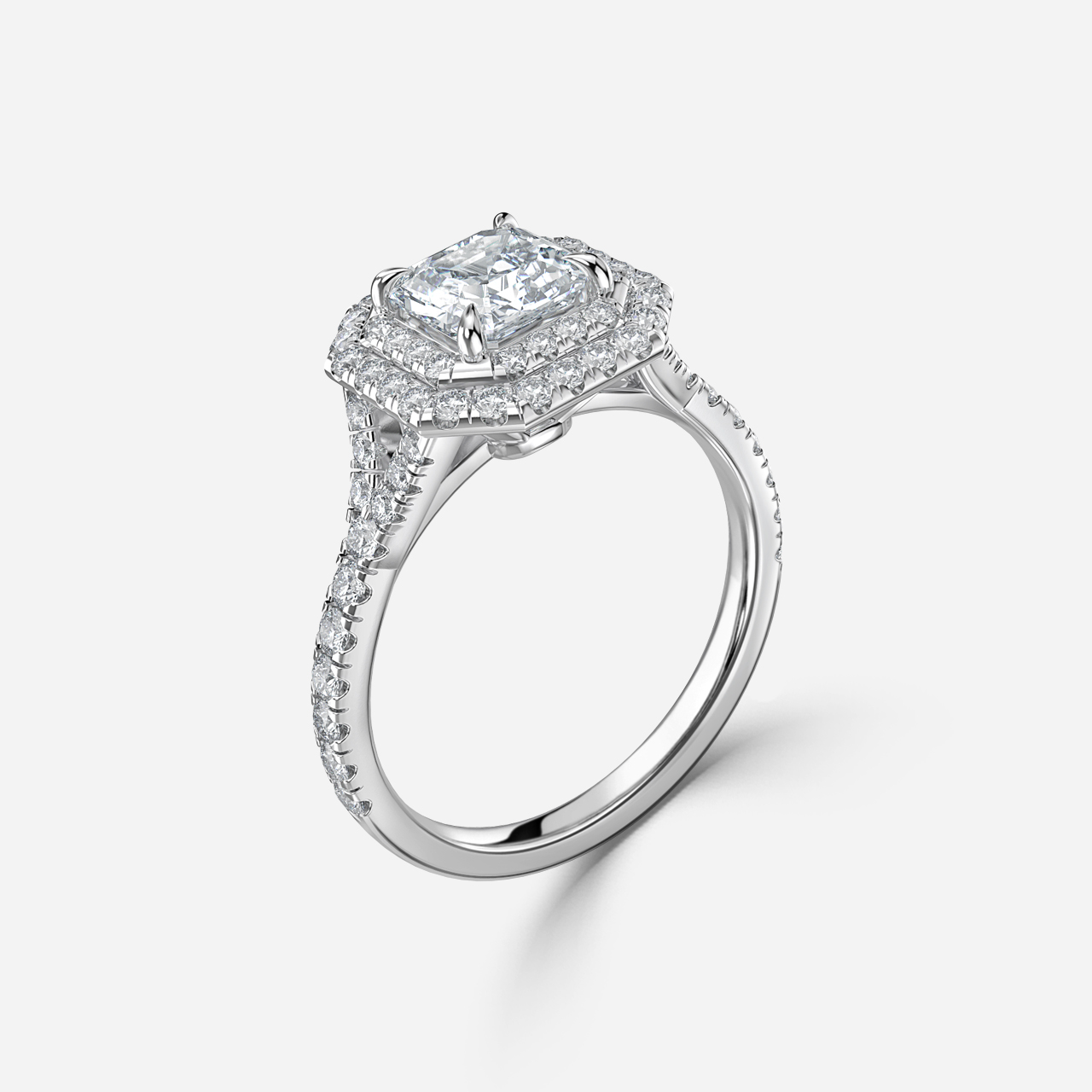 Olympia Platinum Halo Engagement Ring