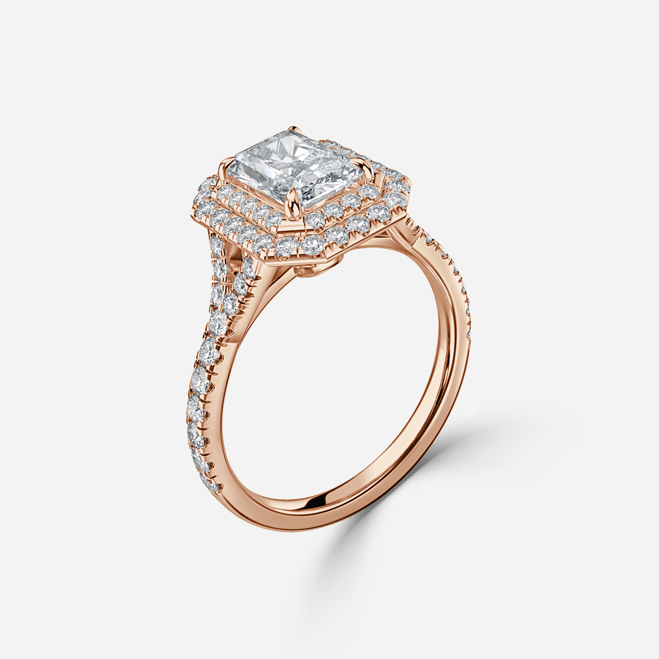 Olympia Rose Gold Halo Engagement Ring