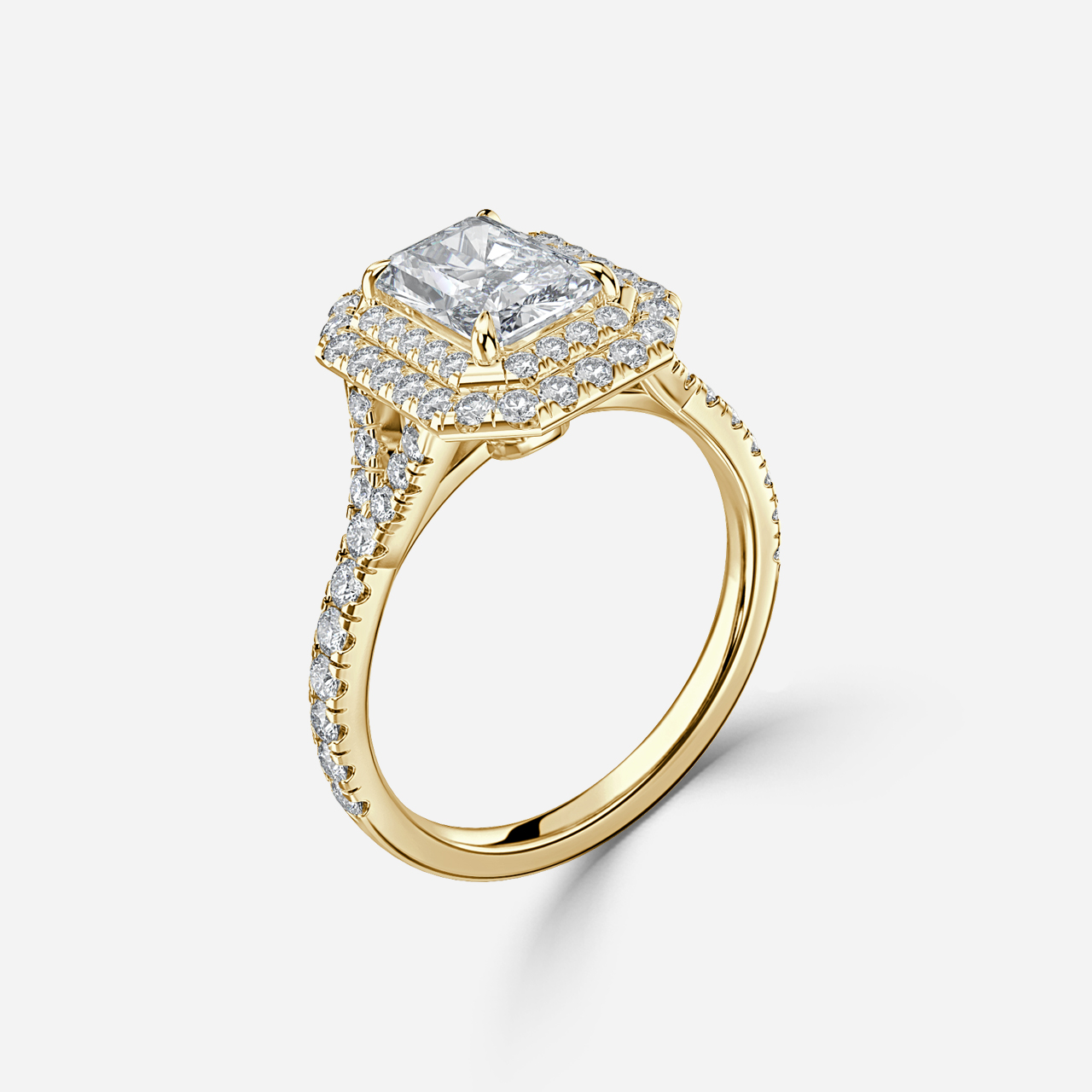 Olympia Yellow Gold Halo Engagement Ring