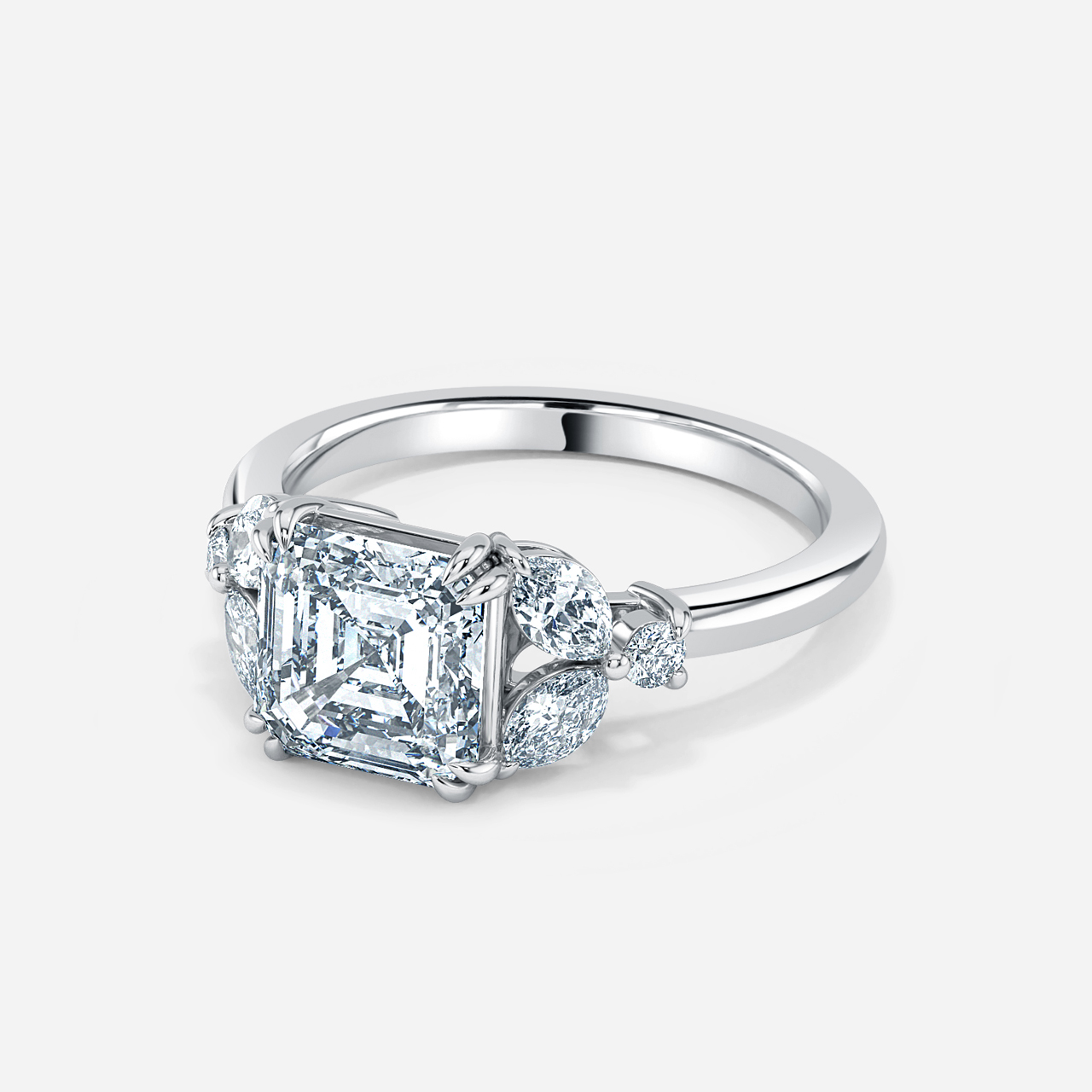 Victoria White Gold Unique Engagement Ring