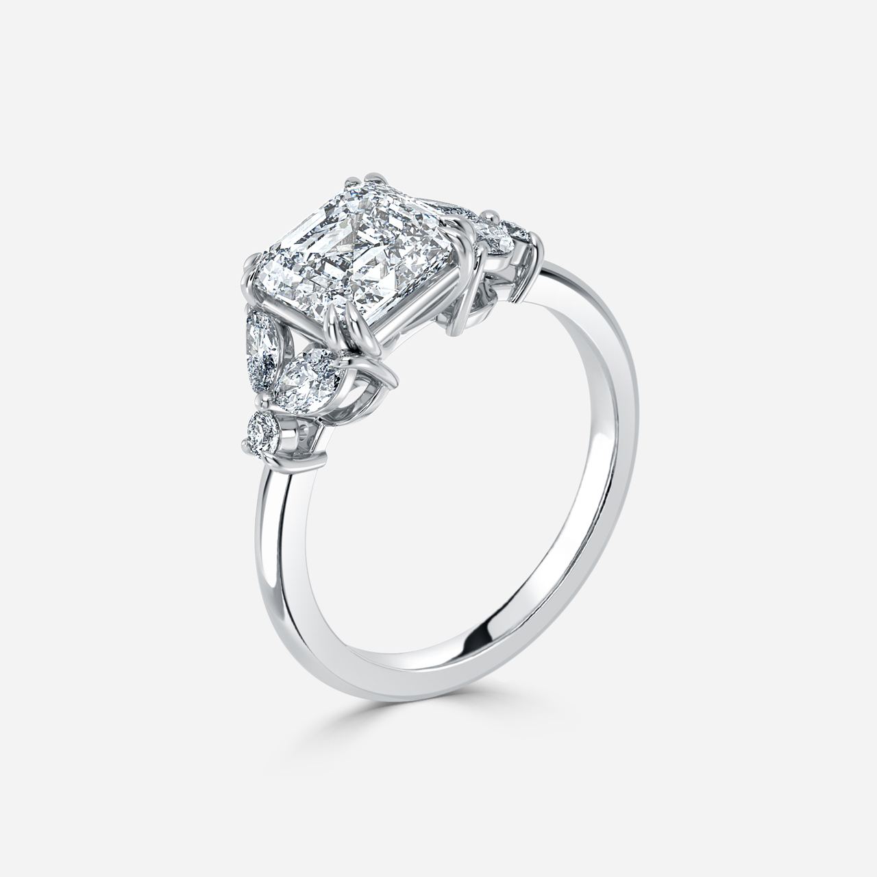 Victoria White Gold Unique Engagement Ring