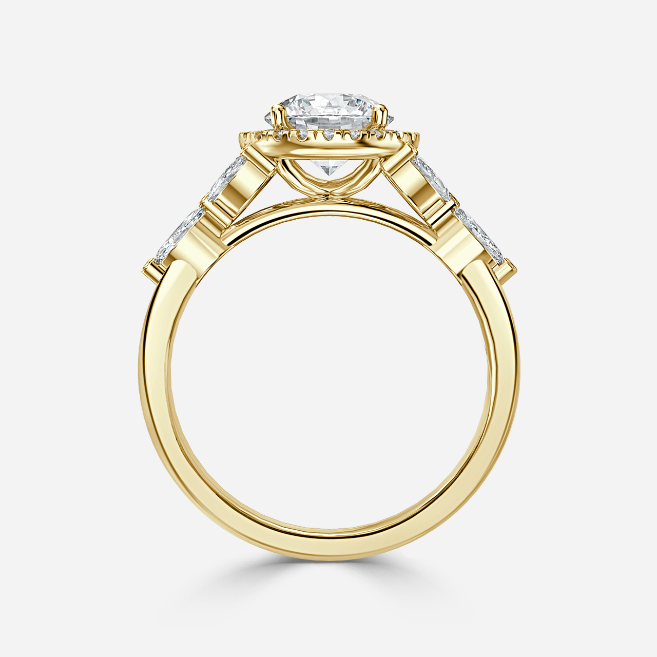 Elizabeth Yellow Gold Halo Engagement Ring