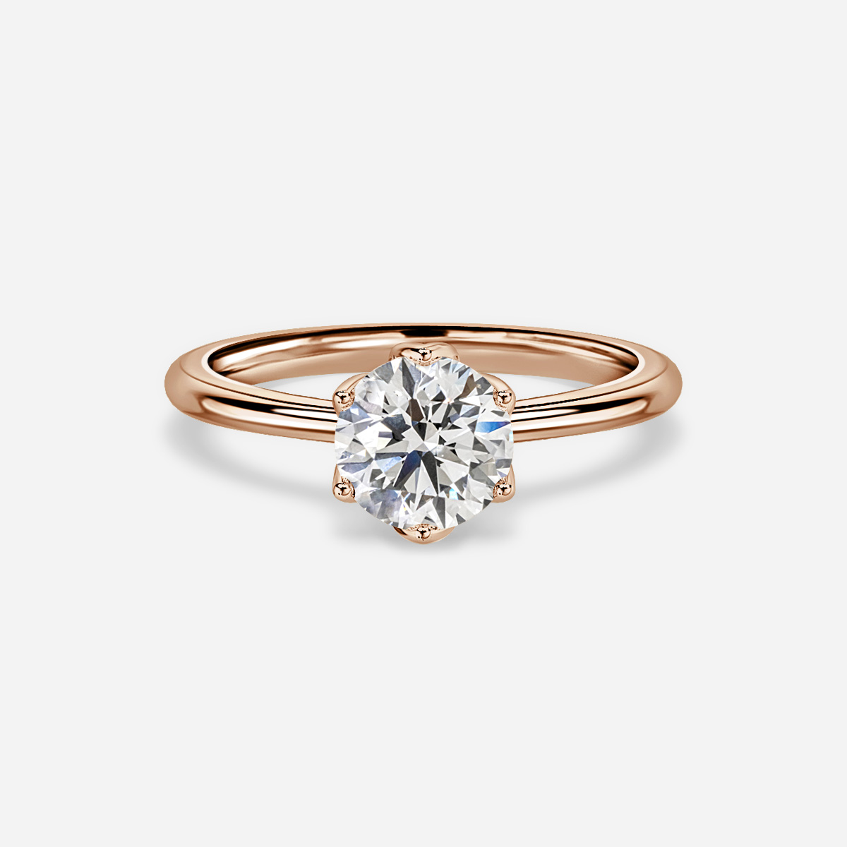 Elswin Rose Gold Solitaire Engagement Ring