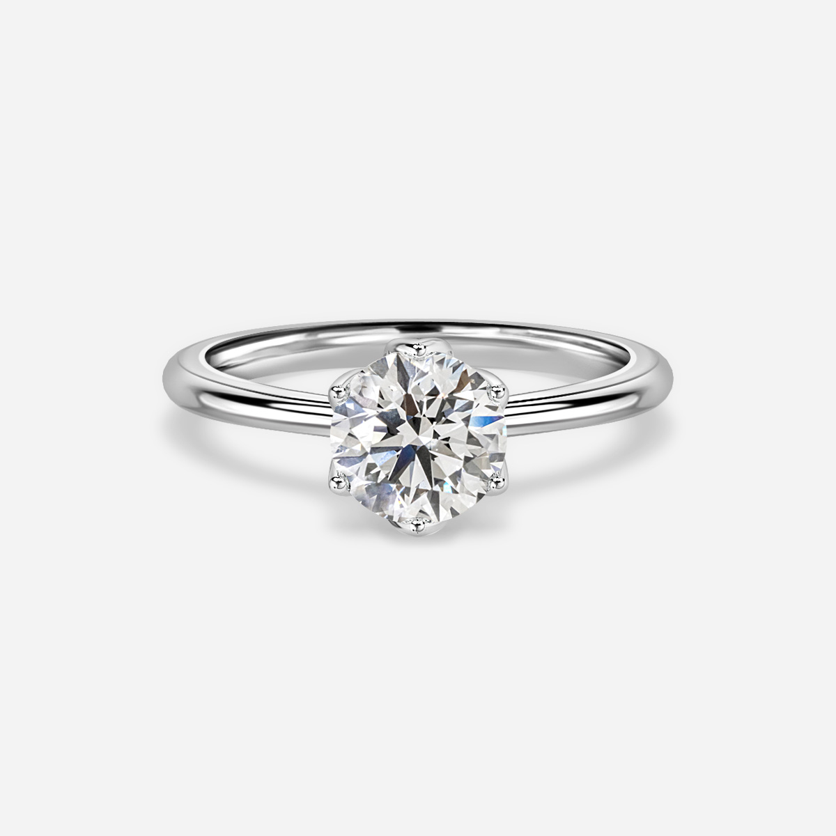 Elswin White Gold Solitaire Engagement Ring
