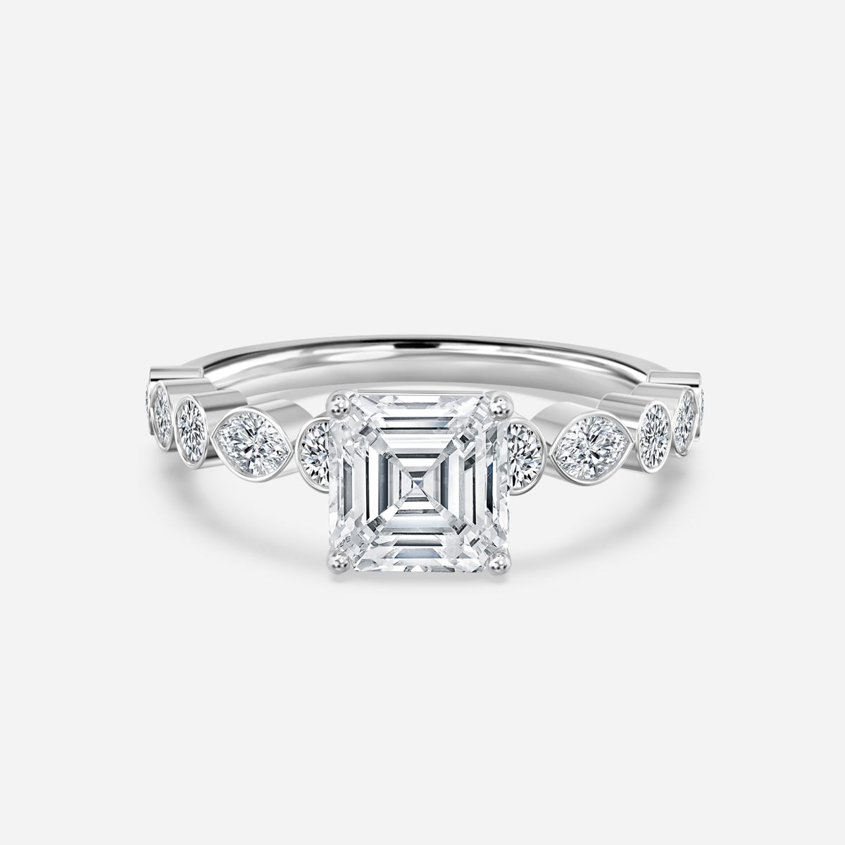 Versailles White Gold Unique Engagement Ring
