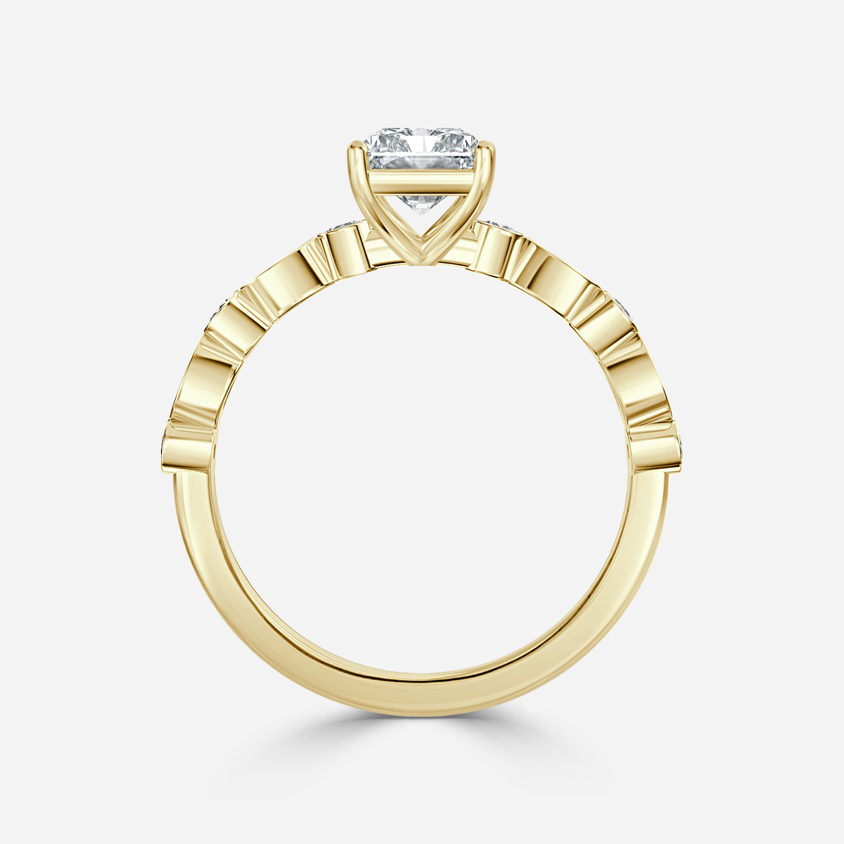 Versailles Yellow Gold Bezel Engagement Ring