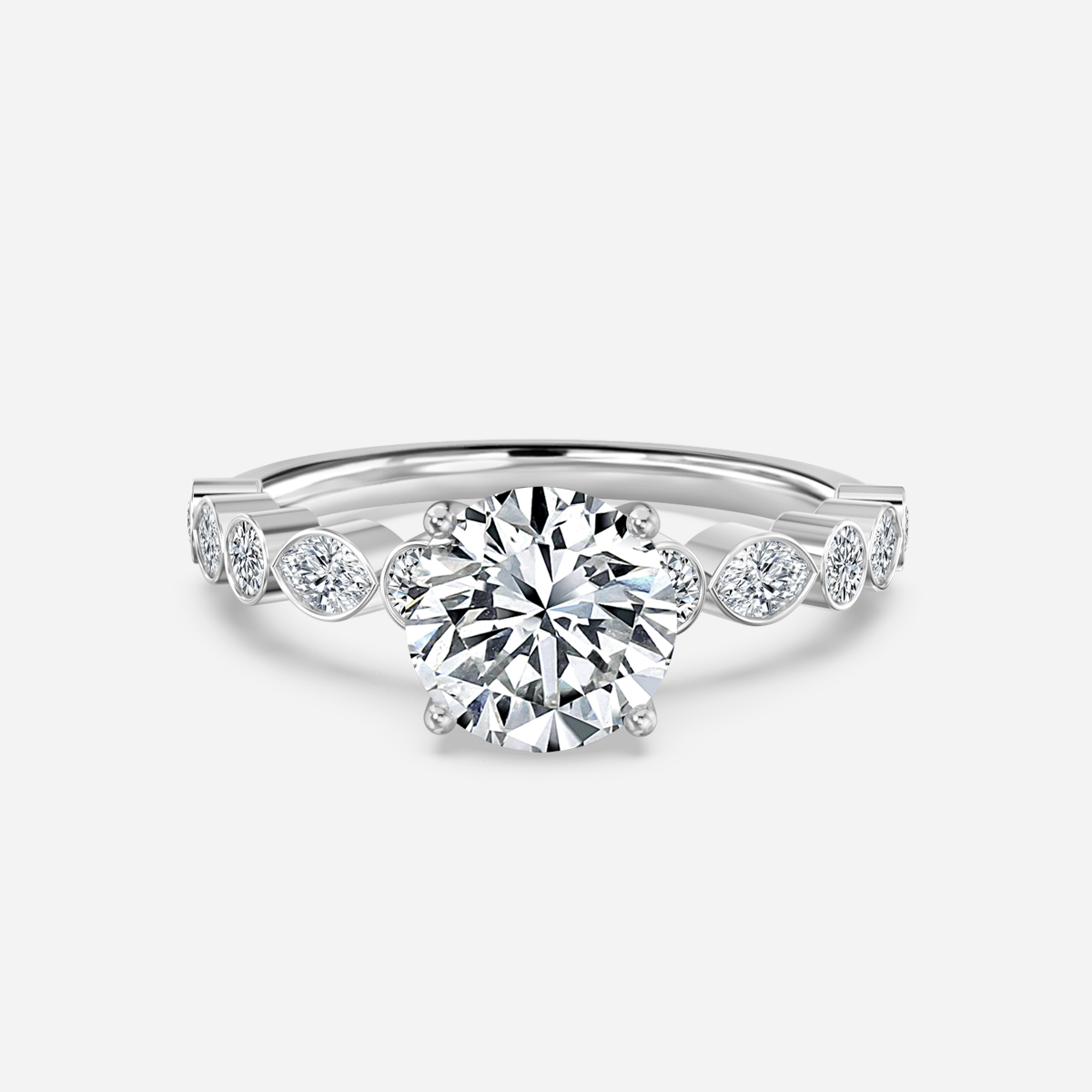 Versailles Platinum Unique Engagement Ring