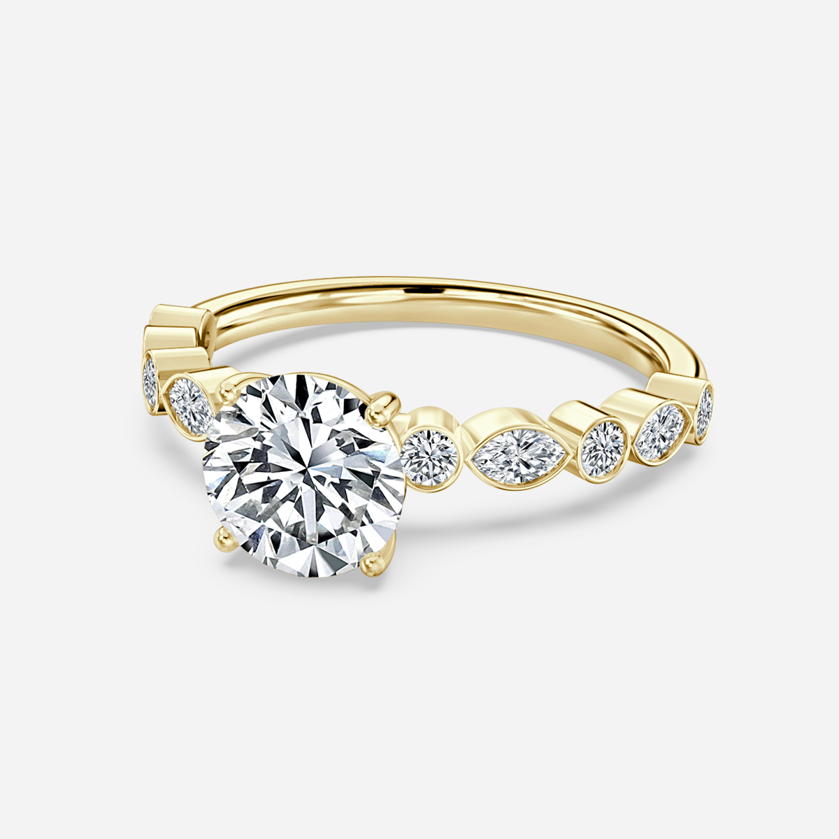 Versailles Yellow Gold Unique Engagement Ring