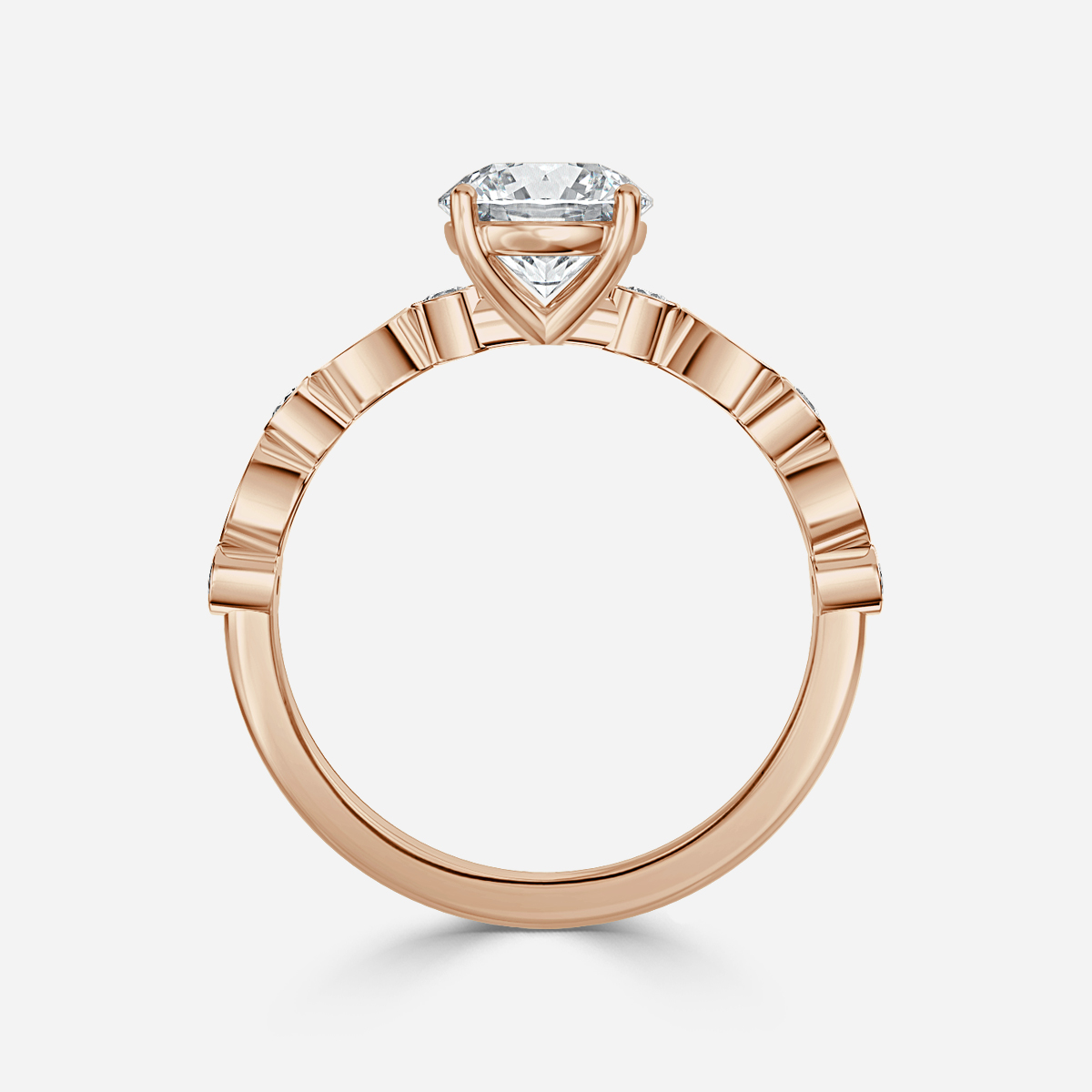 Versailles Rose Gold Bazel Engagement Ring