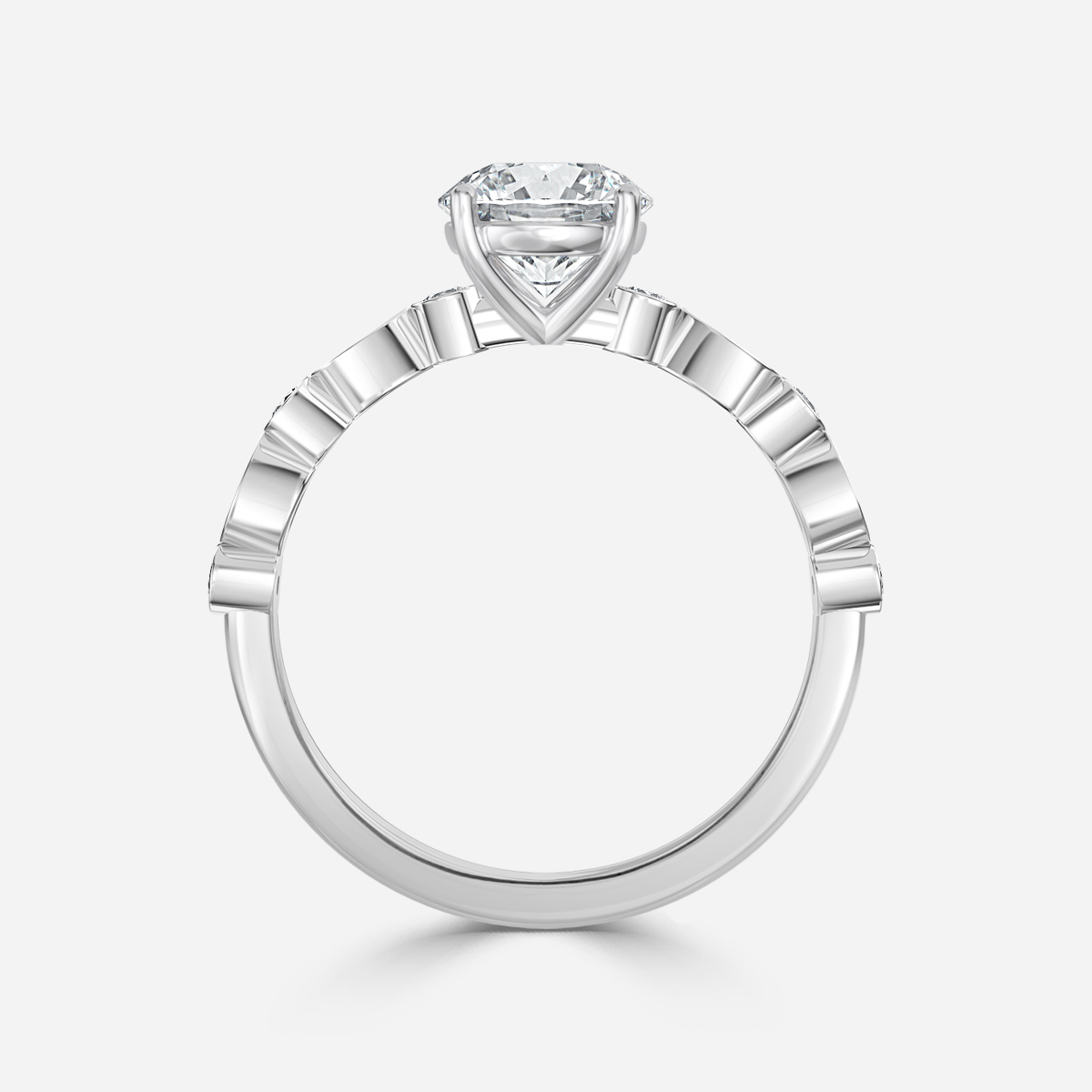 Versailles White Gold Unique Engagement Ring