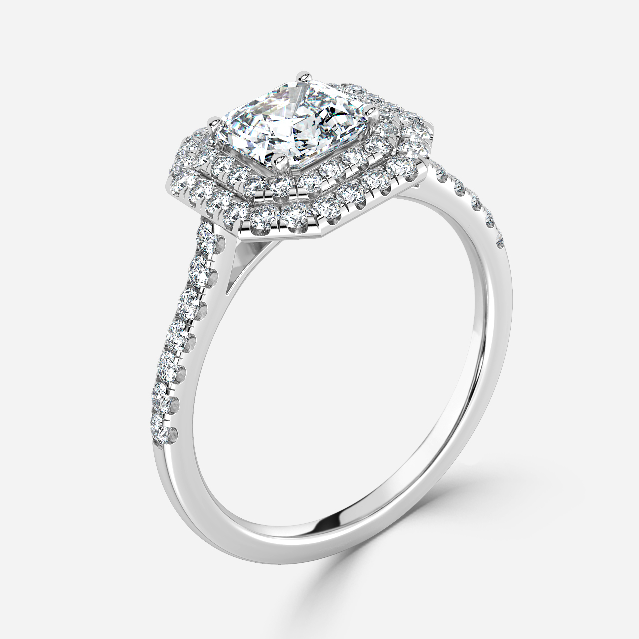 Isoke White Gold Halo Engagement Ring