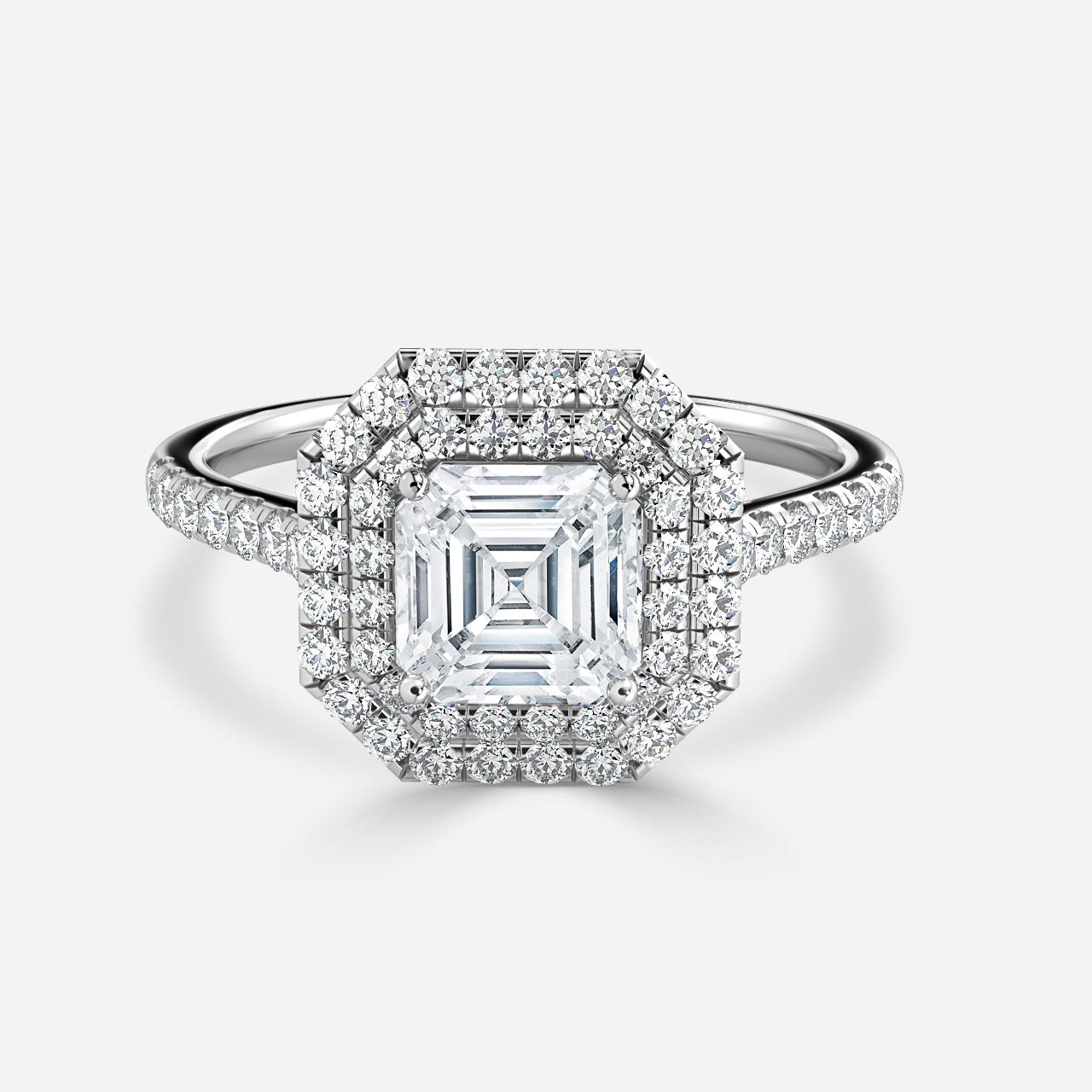 Isoke Platinum Halo Engagement Ring