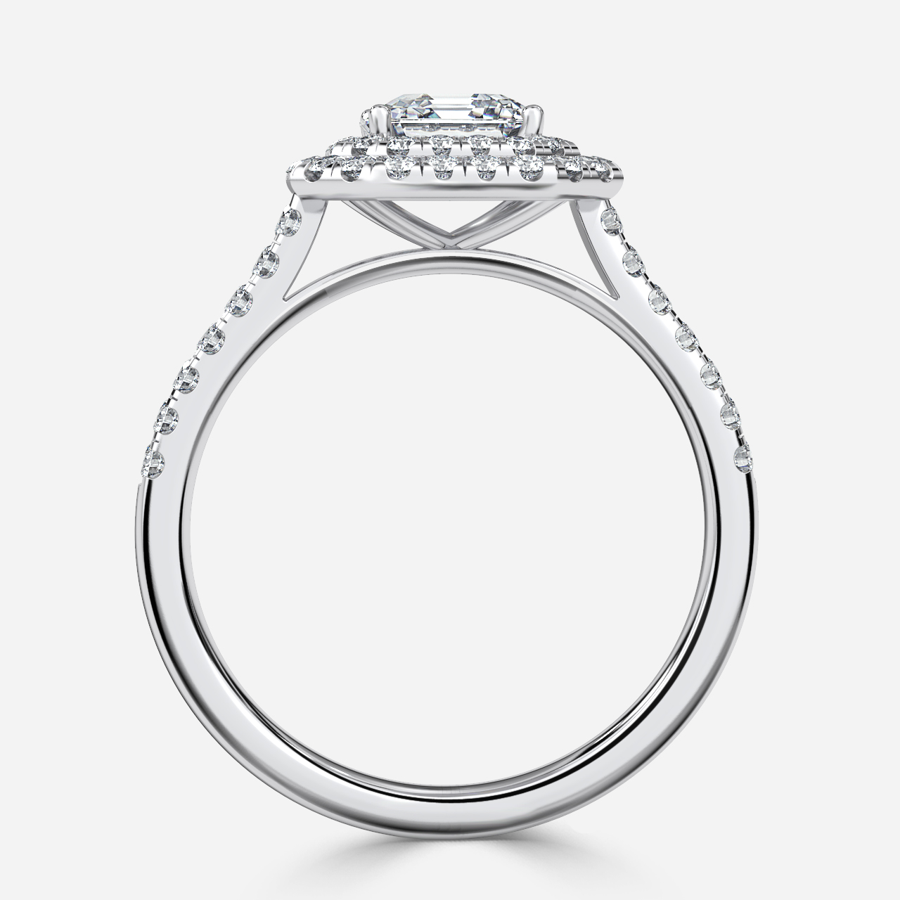 Isoke White Gold Halo Engagement Ring