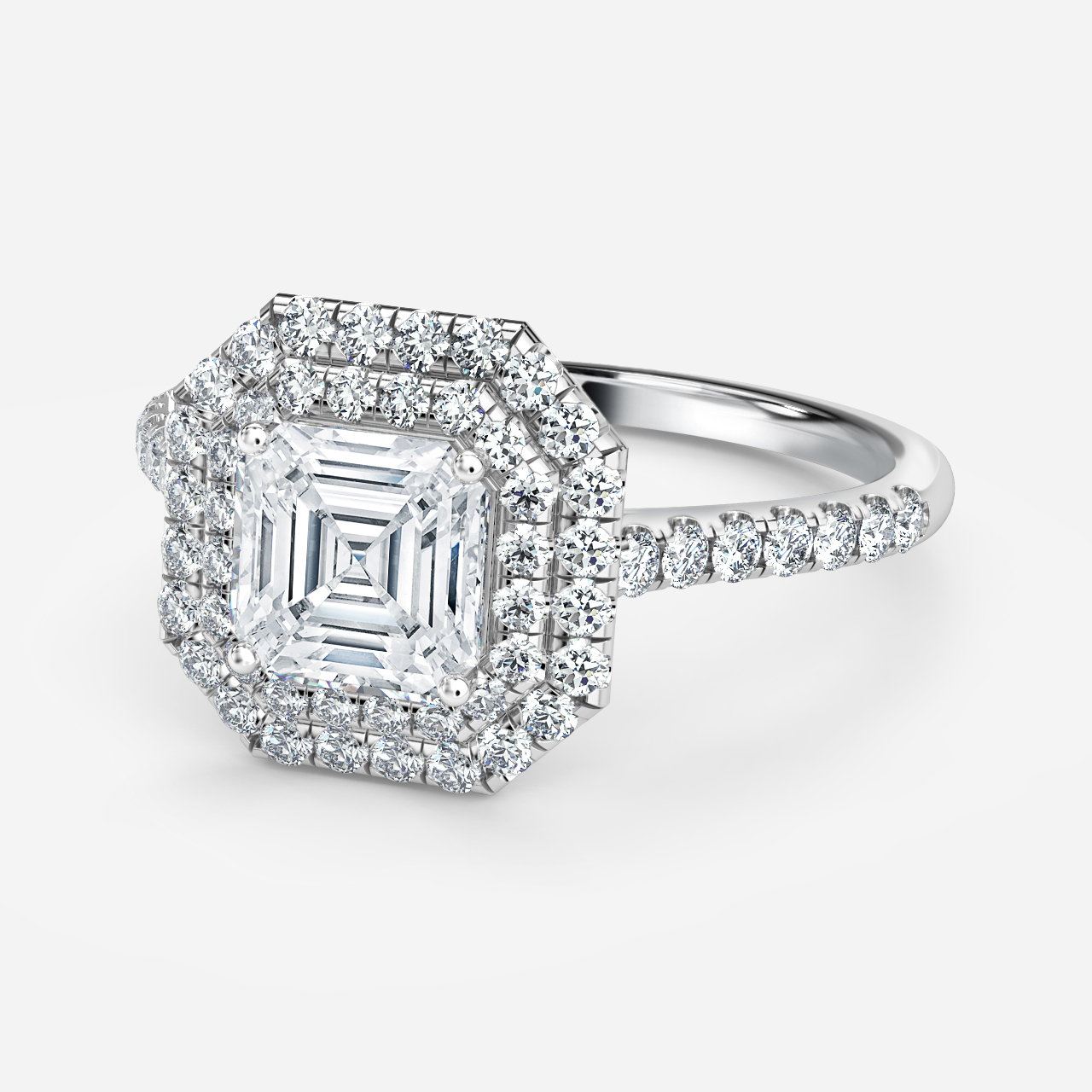Isoke Platinum Halo Engagement Ring