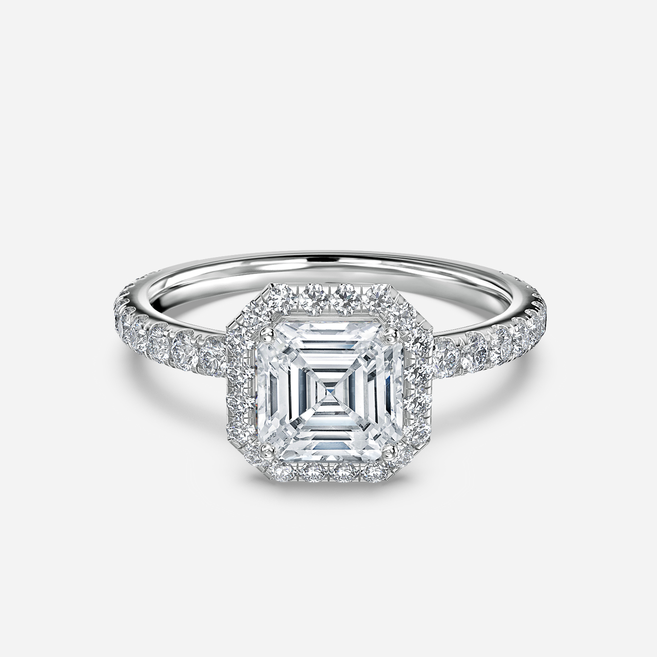 Ayla White Gold Halo Engagement Ring