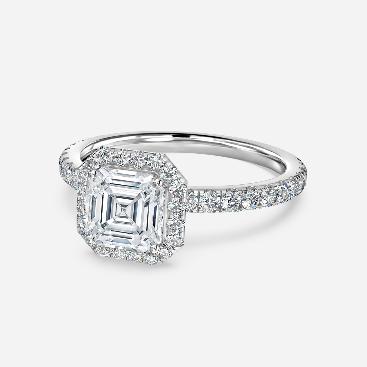 Ayla White Gold Halo Engagement Ring