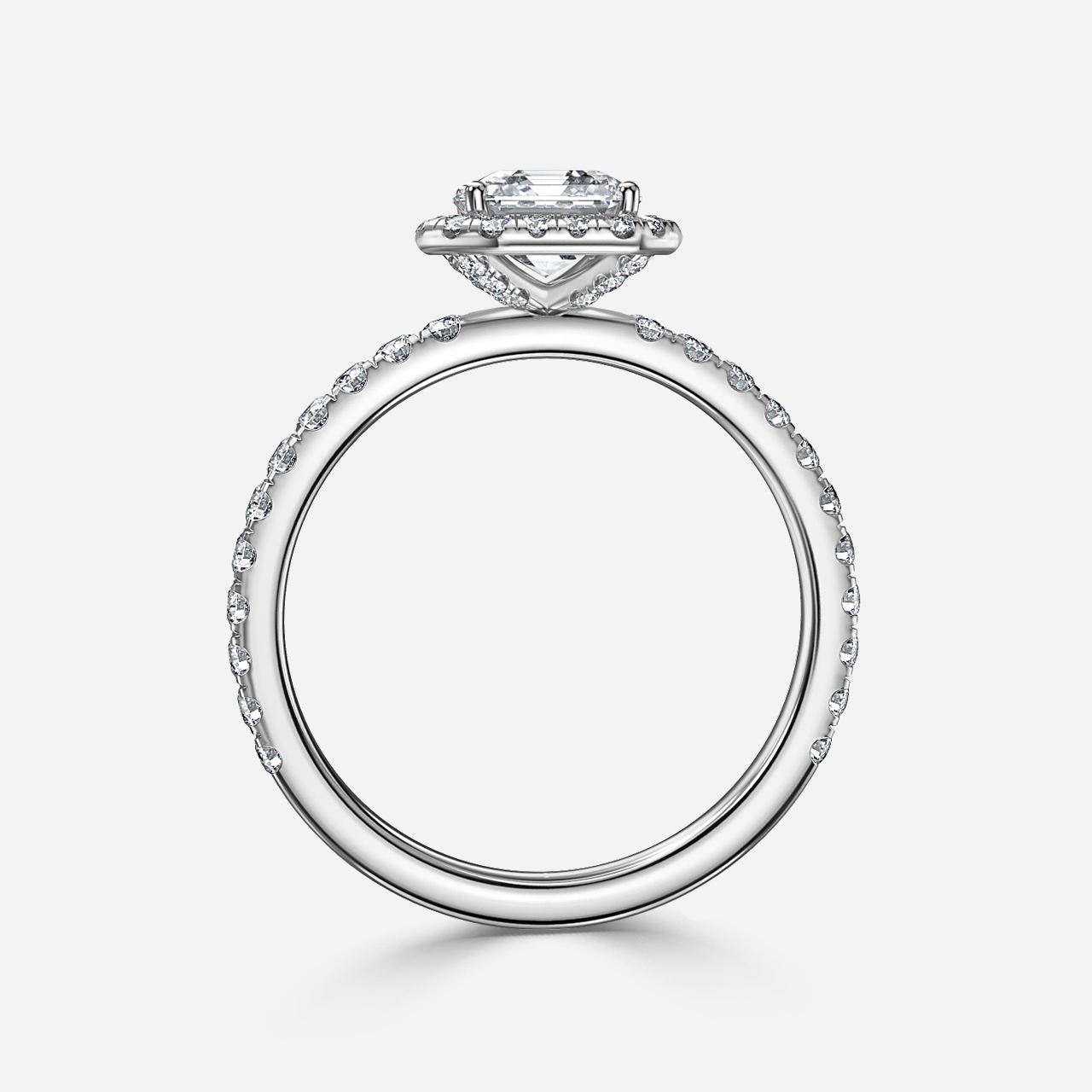 Ayla Platinum Halo Engagement Ring