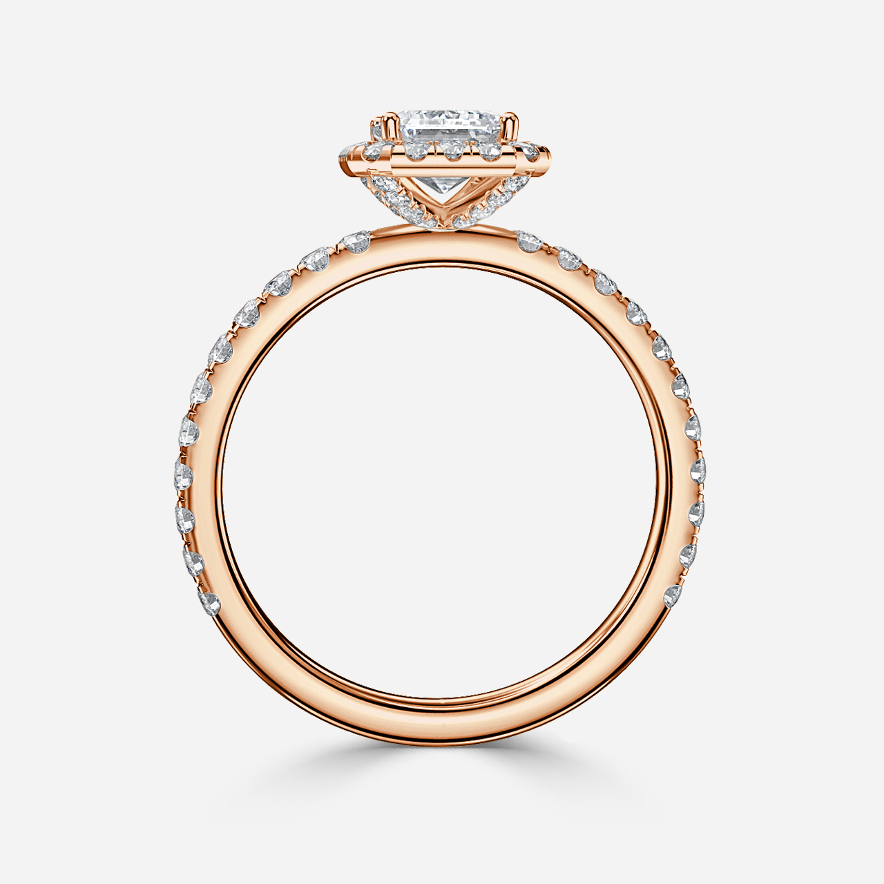 Ayla Rose Gold Halo Engagement Ring