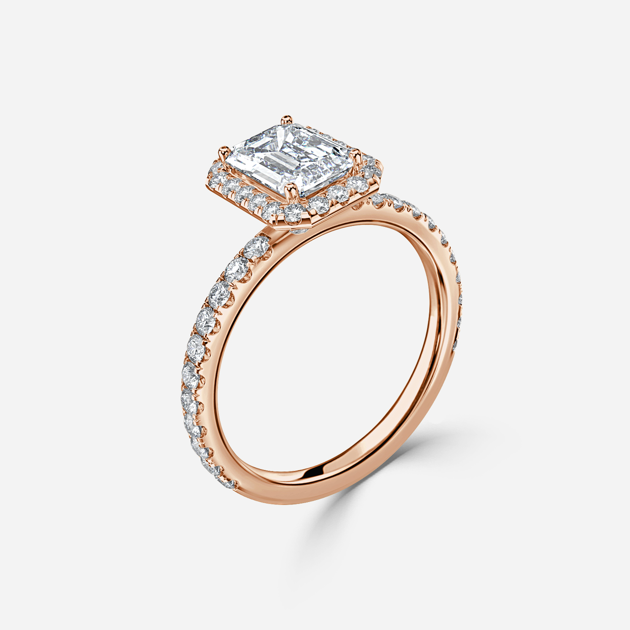 Ayla Rose Gold Halo Engagement Ring