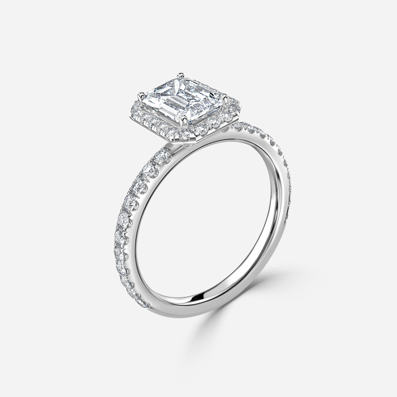 Ayla Platinum Halo Engagement Ring