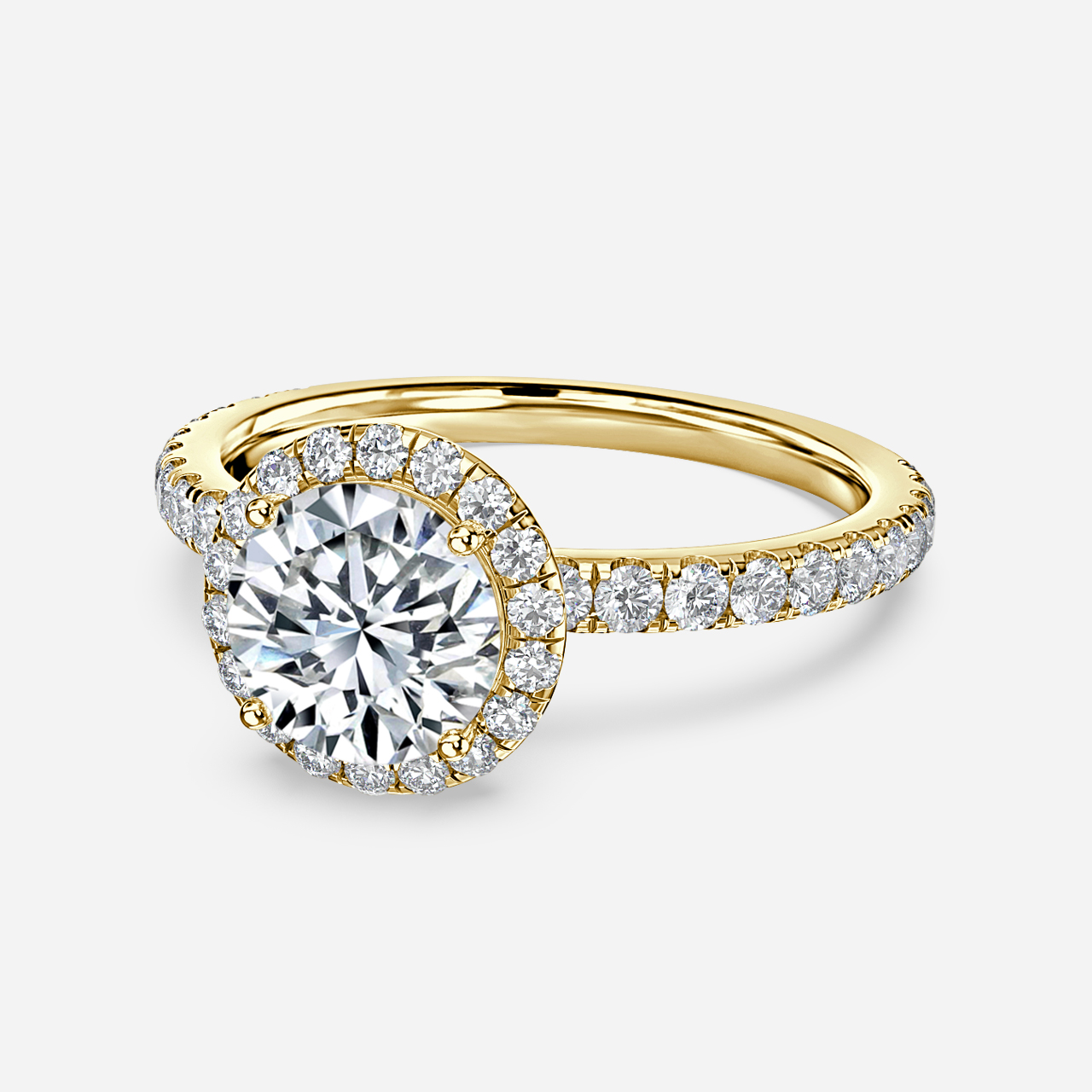 Ayla Yellow Gold Halo Engagement Ring
