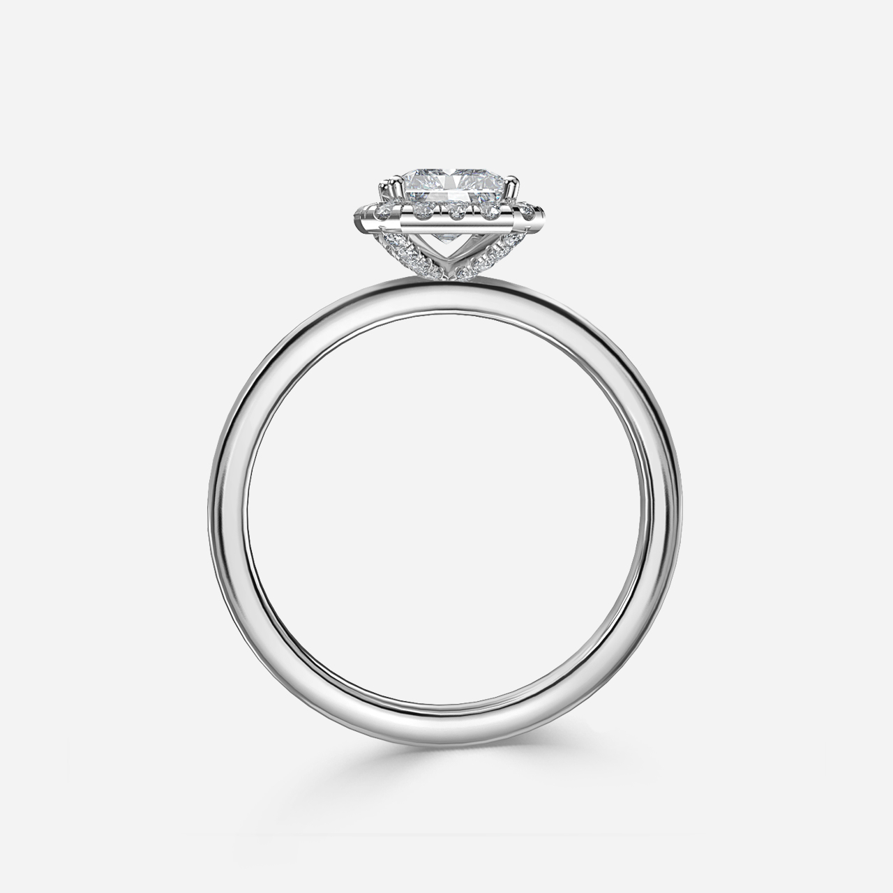 Freya Platinum Halo Engagement Ring