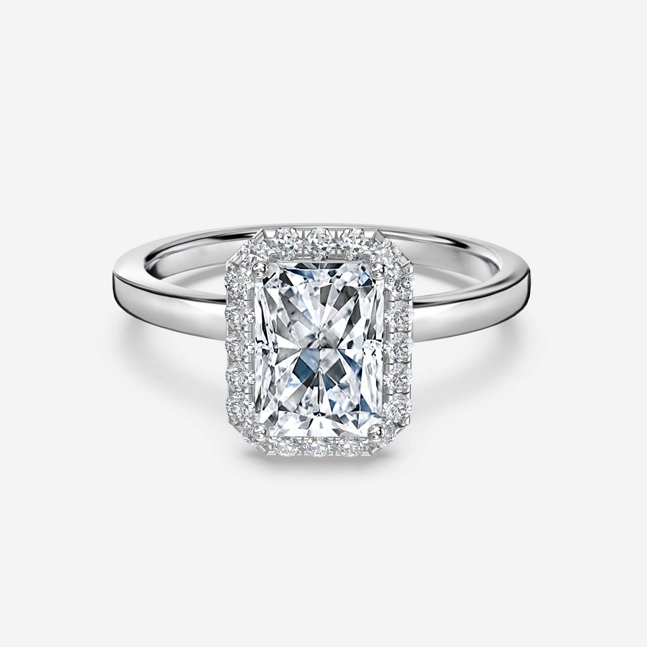 Freya Platinum Halo Engagement Ring