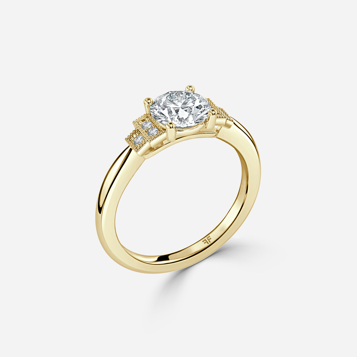 Ayana Yellow Gold Vintage Engagement Ring
