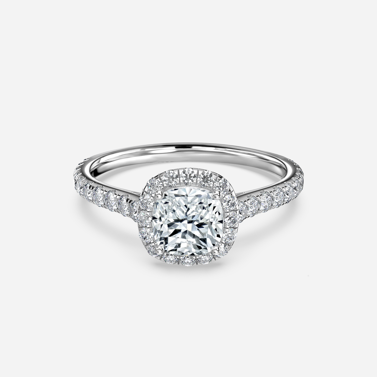 Maya White Gold Halo Engagement Ring