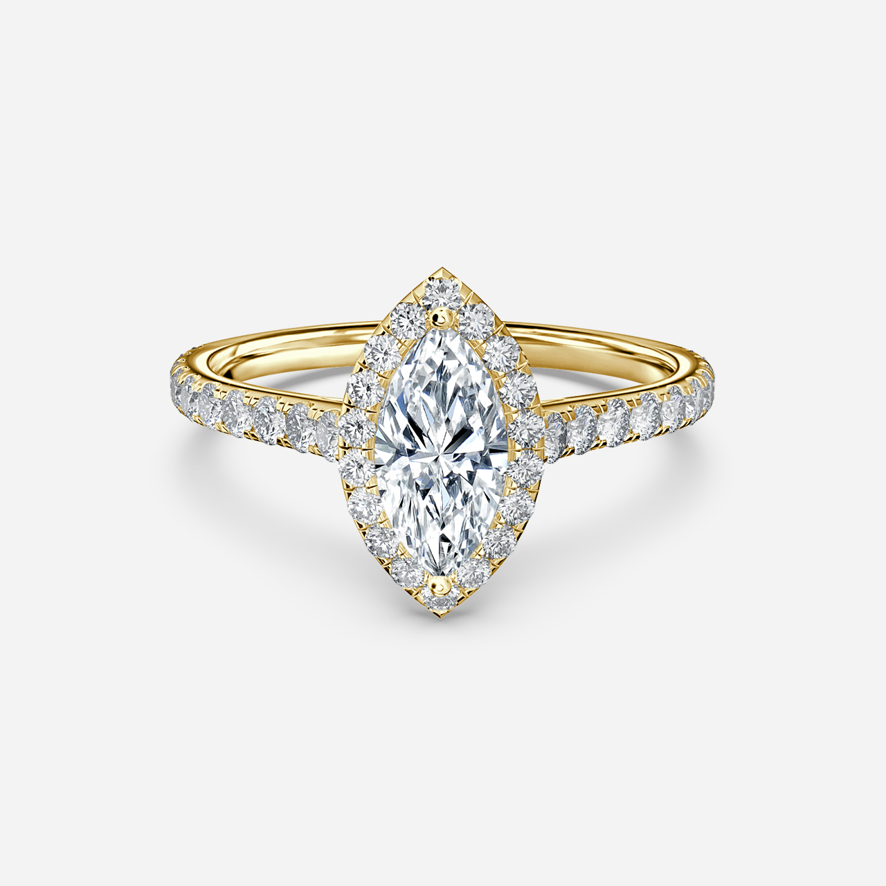 Maya Yellow Gold Halo Engagement Ring