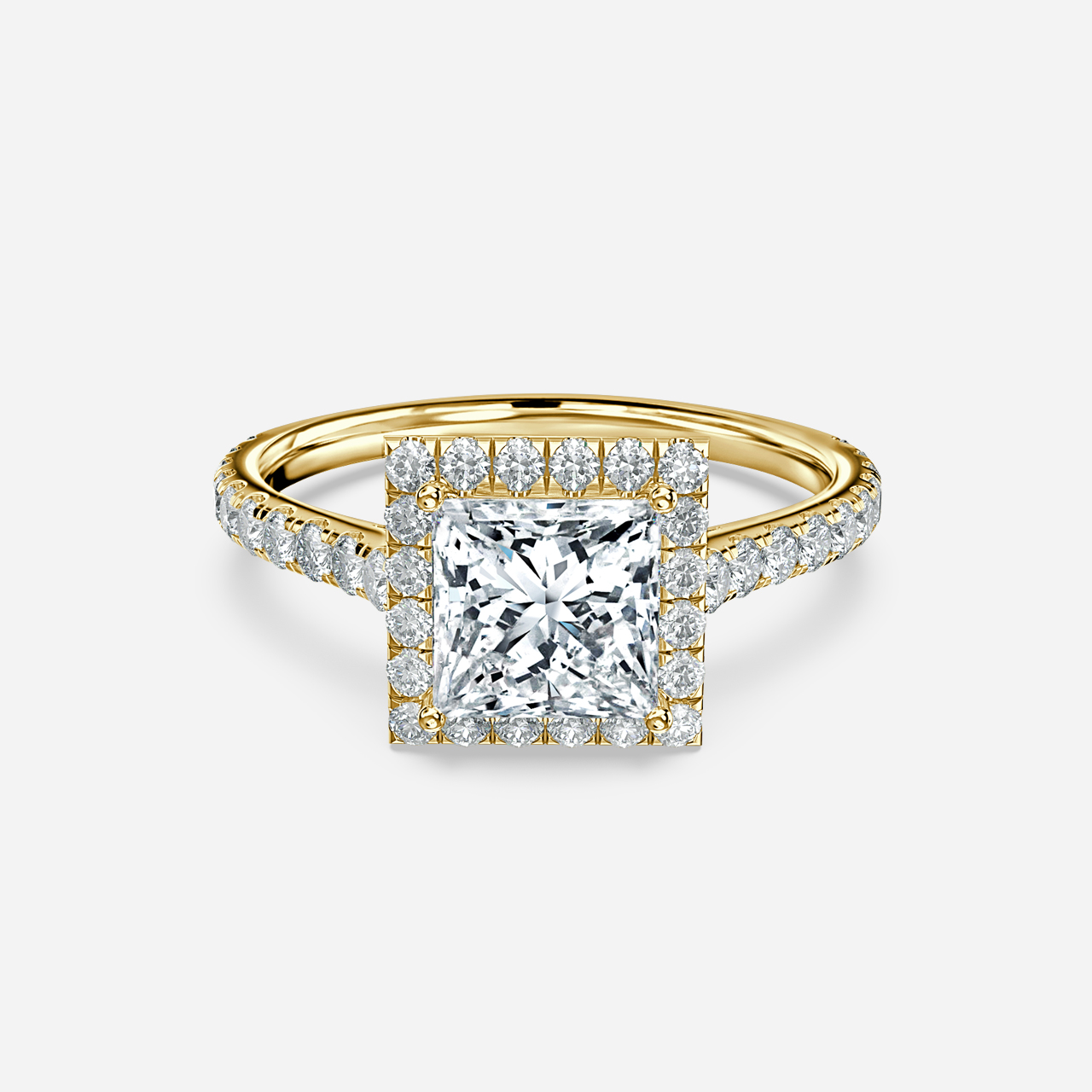 Maya Yellow Gold Halo Engagement Ring