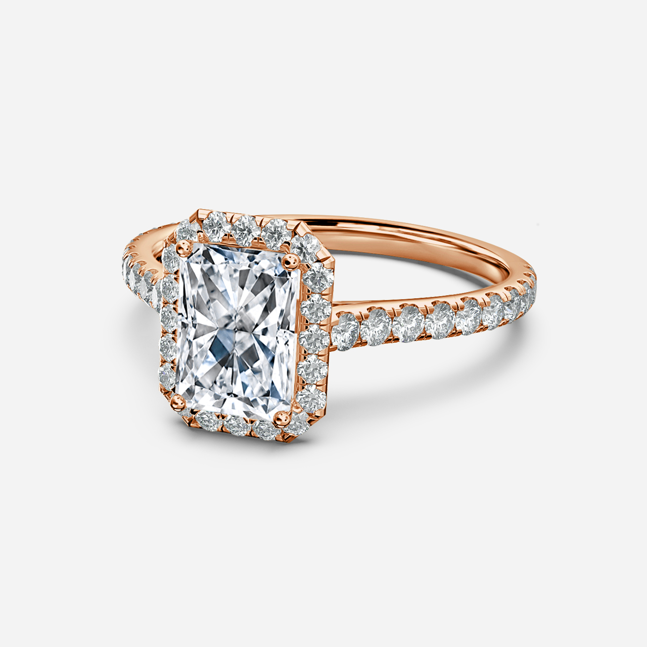 Maya Rose Gold Halo Engagement Ring