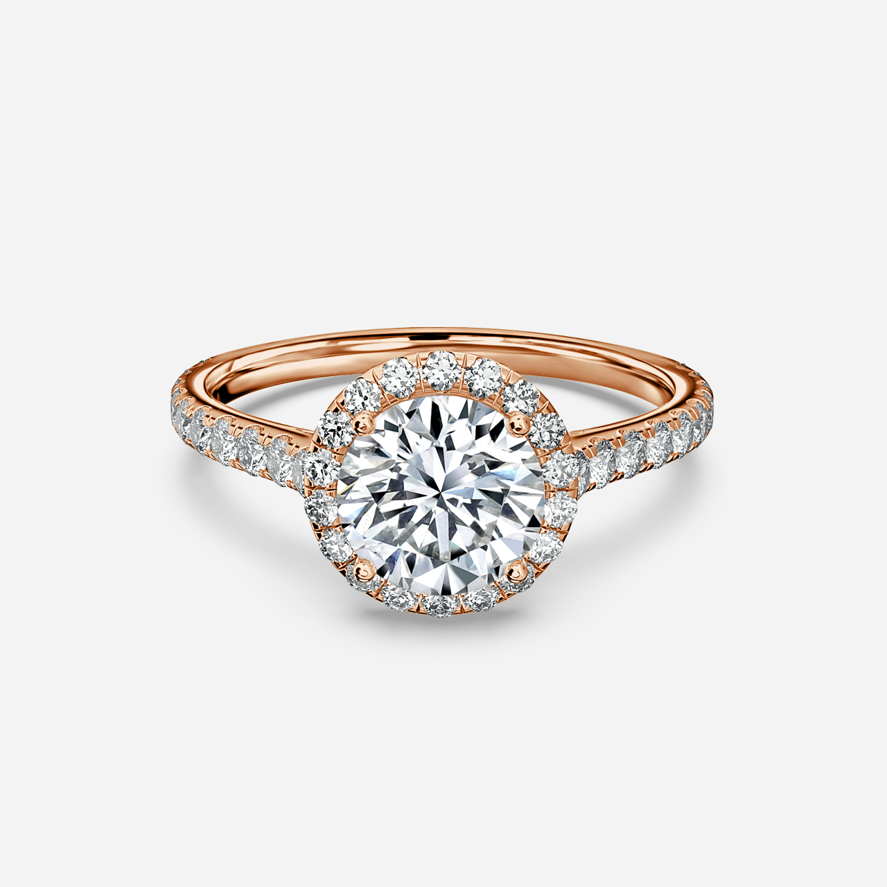 Maya Rose Gold Halo Engagement Ring