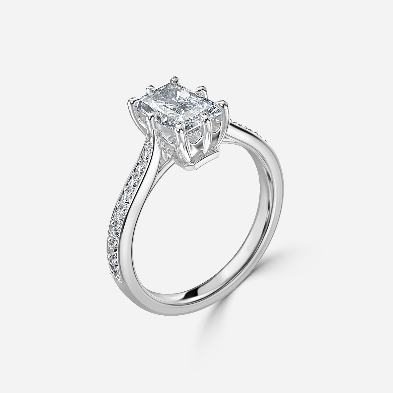 Heni Platinum Vintage Engagement Ring
