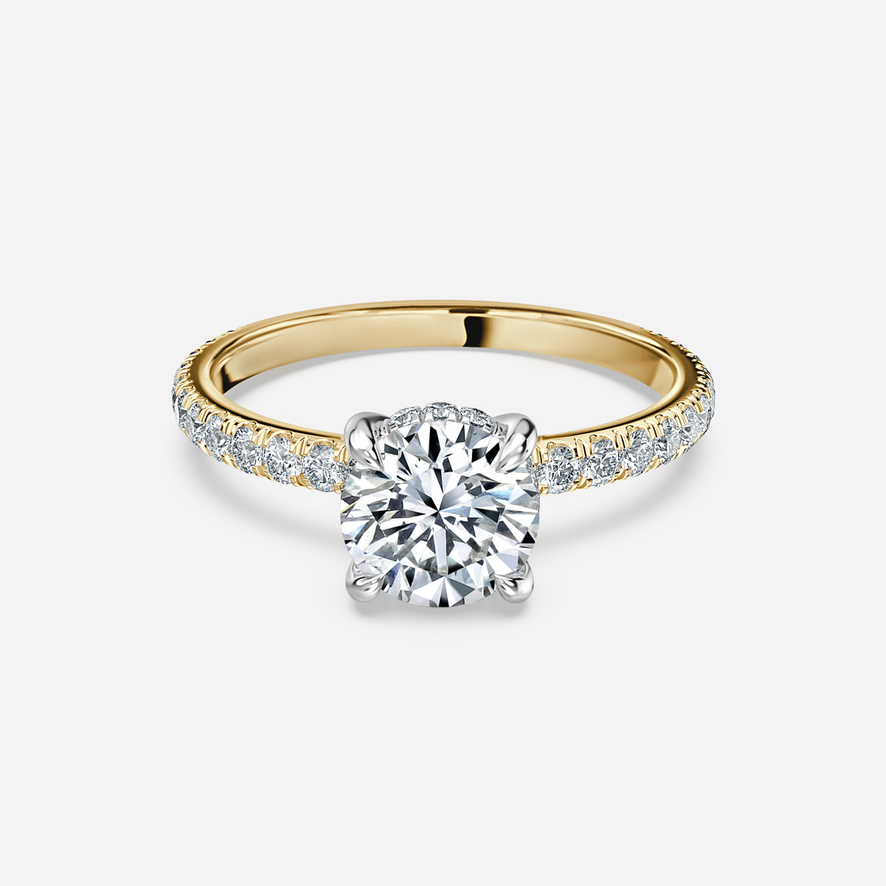 Two Tone Sadie Yellow Gold Dainty Engagement Ring