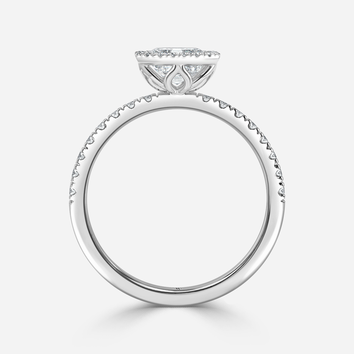 Lóis White Gold Halo Engagement Ring