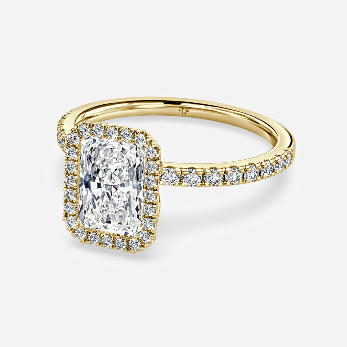 Lóis Yellow Gold Halo Engagement Ring
