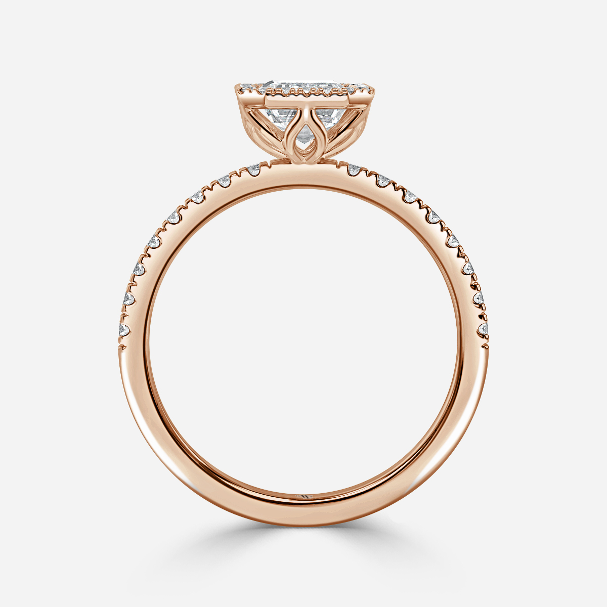 Lóis Rose Gold Halo Engagement Ring