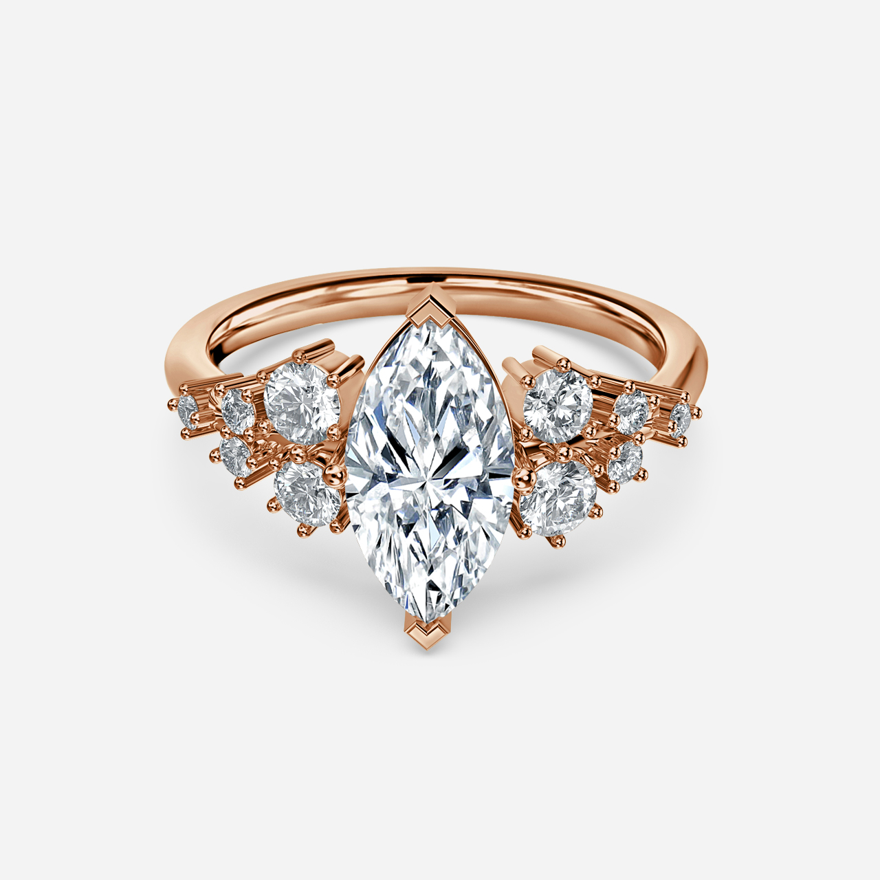 Luz De La Luna Rose Gold Unique Engagement Ring