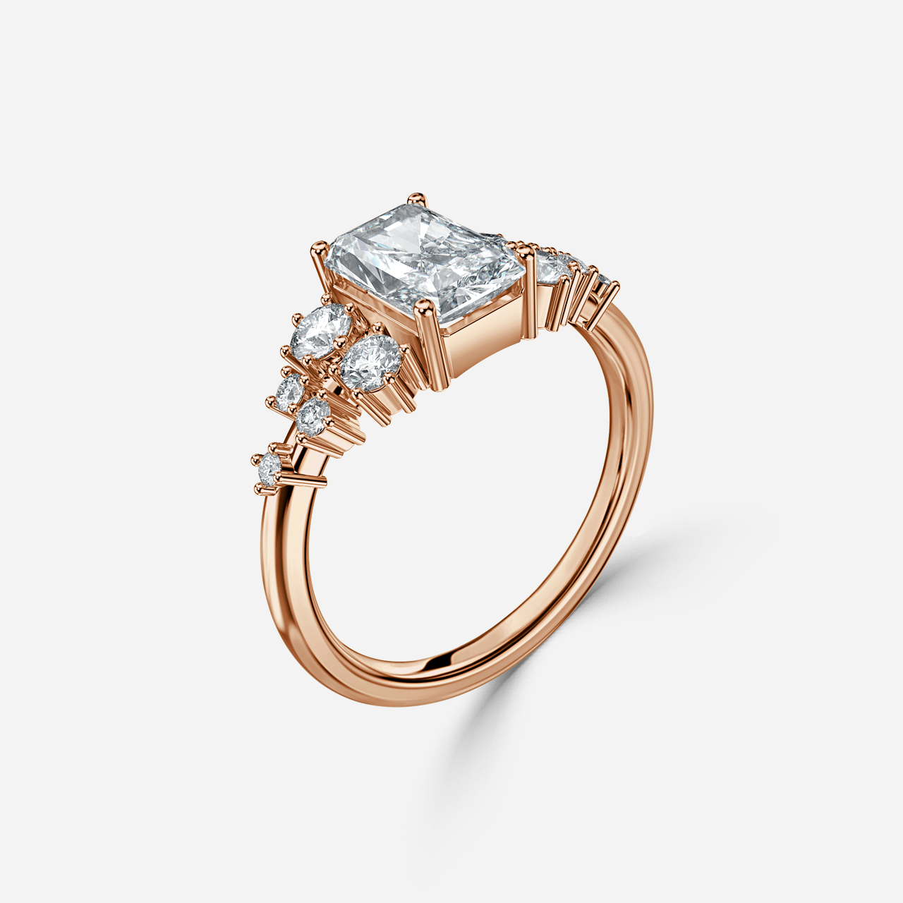 Luz De La Luna Rose Gold Unique Engagement Ring