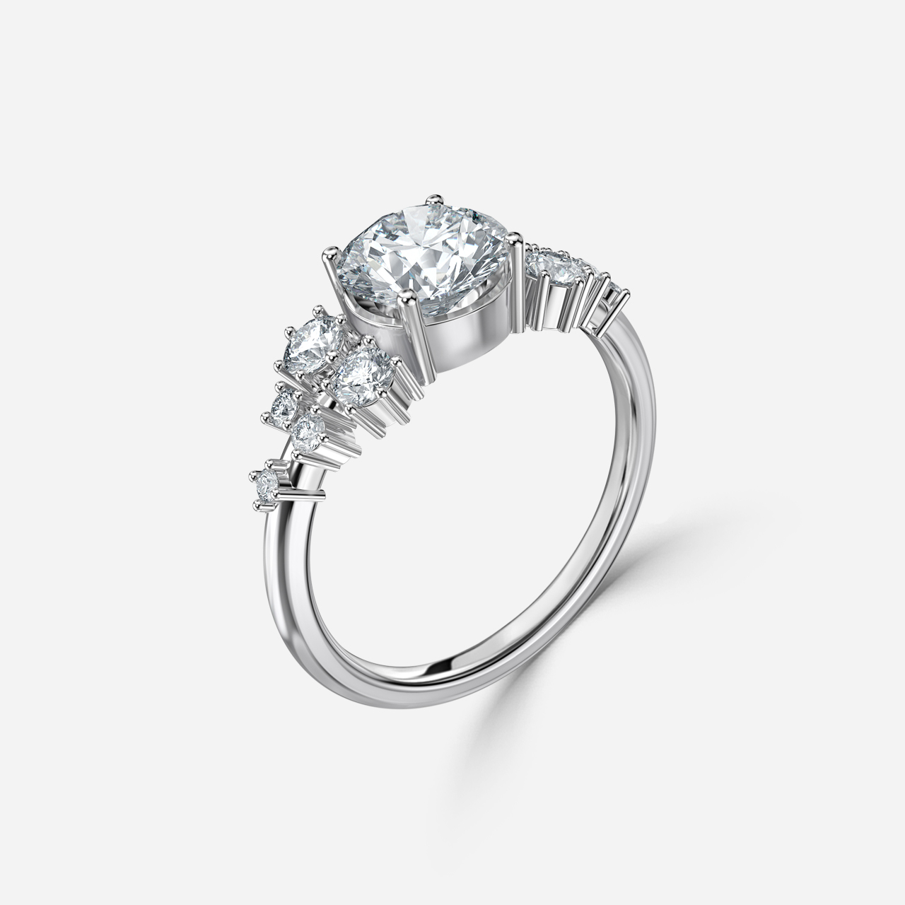 Luz De La Luna Platinum Unique Engagement Ring