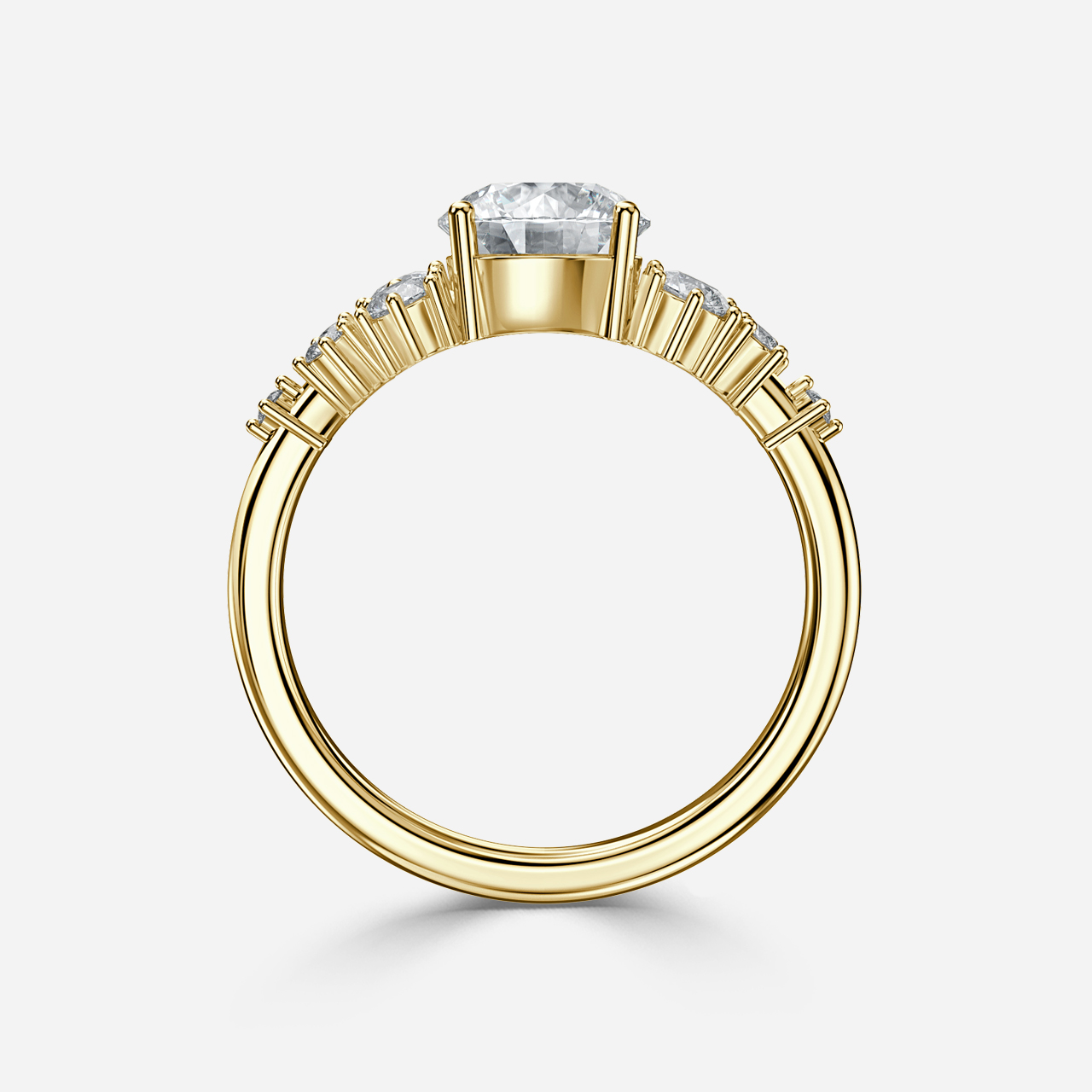 Luz De La Luna Yellow Gold Unique Engagement Ring