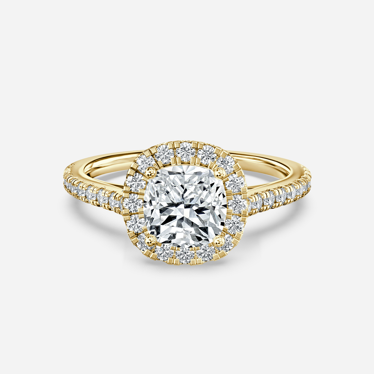 Maya Petite Yellow Gold Halo Engagement Ring
