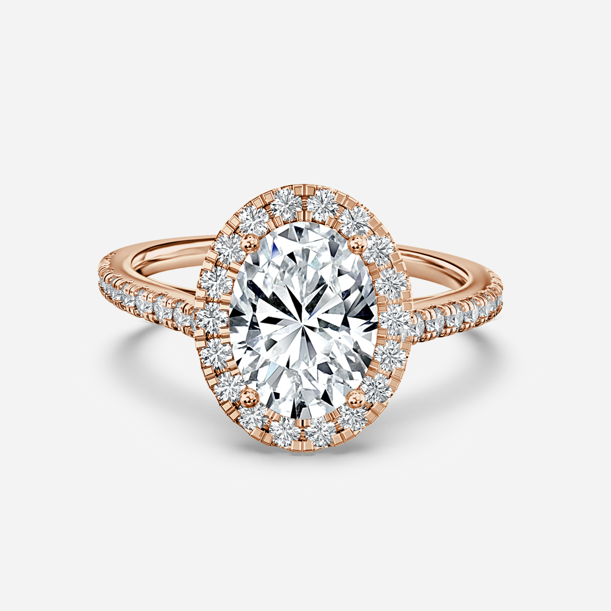 Maya Petite Rose Gold Halo Engagement Ring