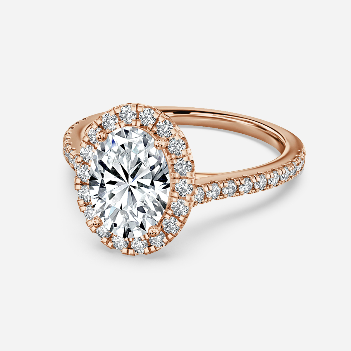 Maya Petite Rose Gold Halo Engagement Ring