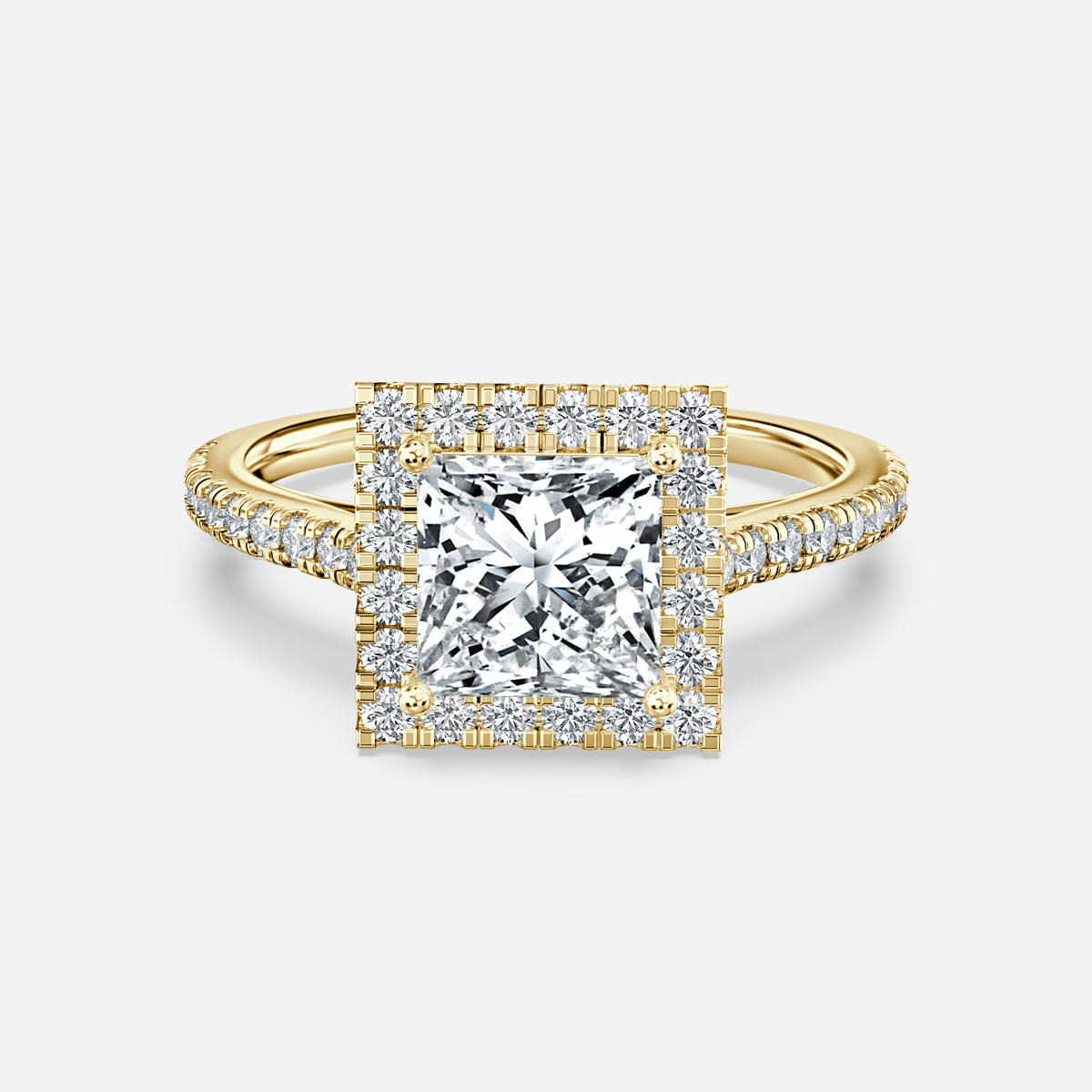 Maya Petite Yellow Gold Halo Engagement Ring