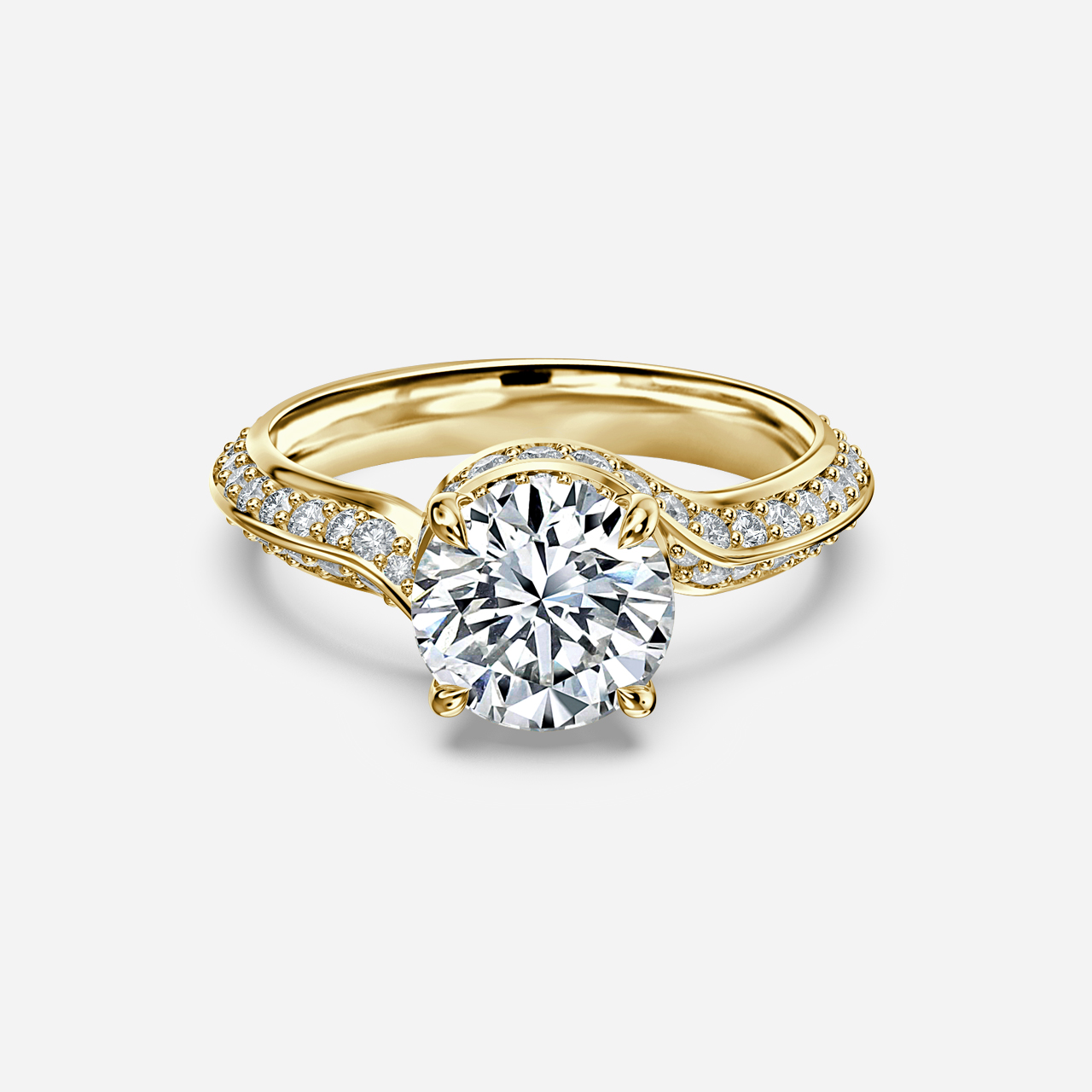 Nefta Yellow Gold Unique Engagement Ring