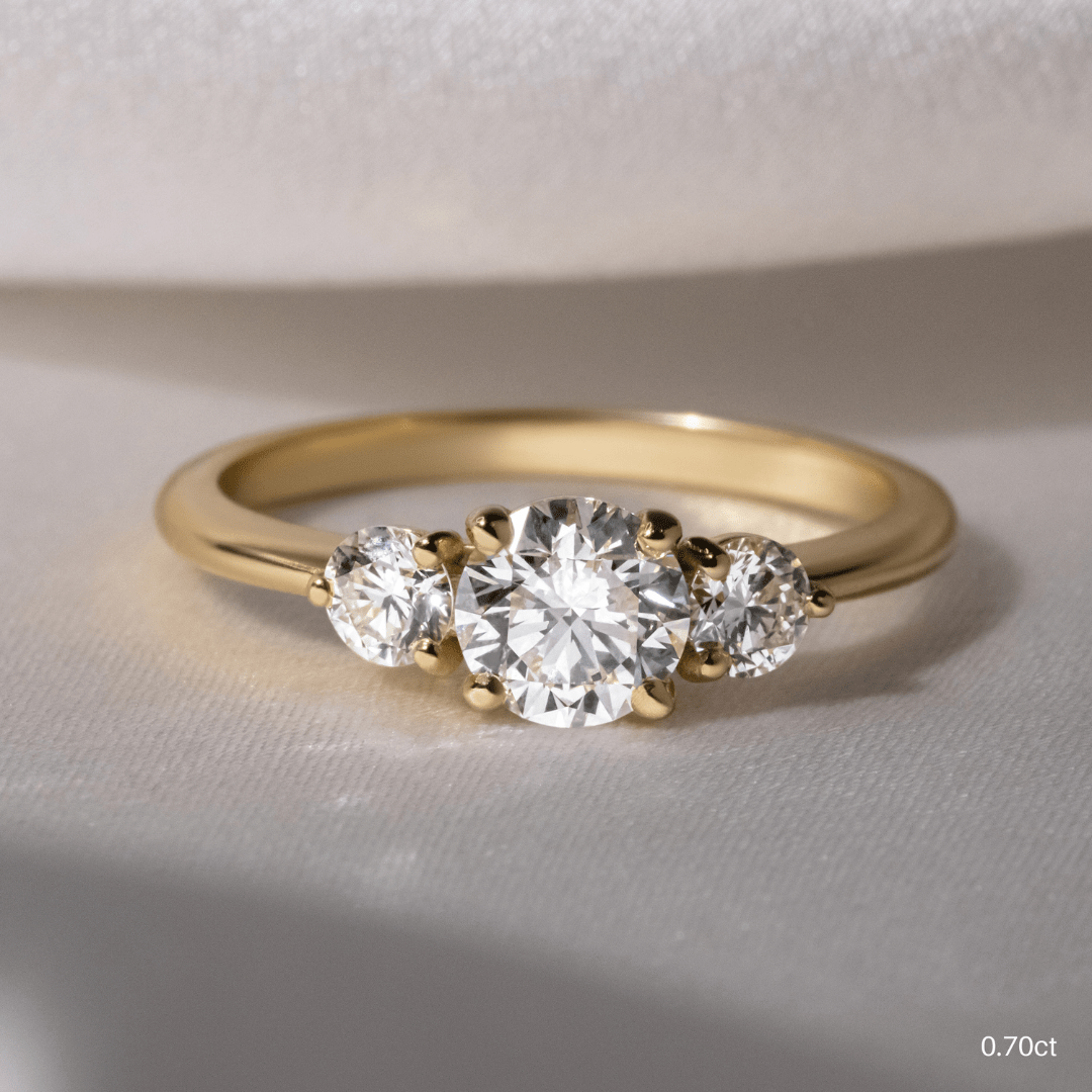 Trinity Yellow Gold Trilogy Engagement Ring Flawless Fine Jewellery London