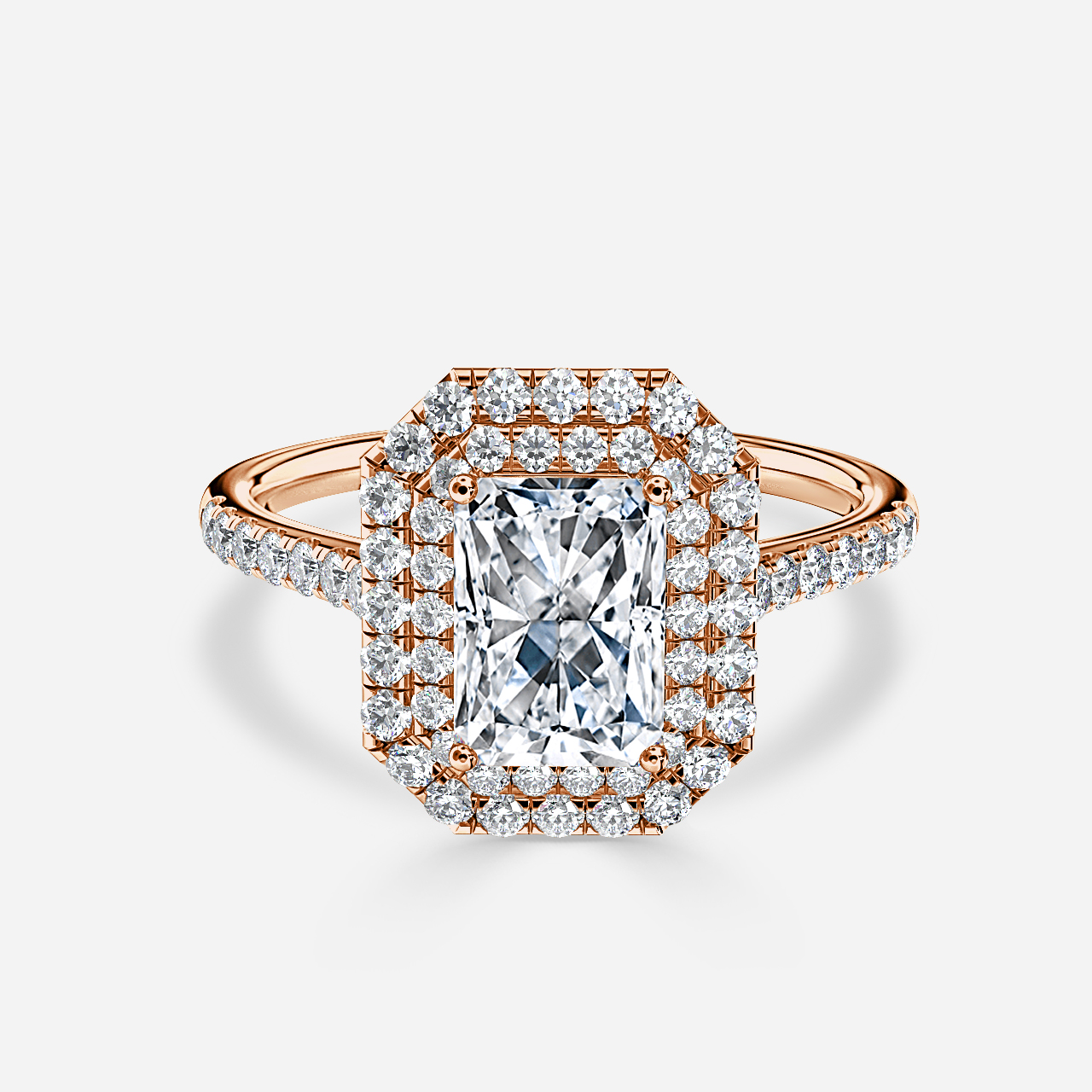 Isoke Rose Gold Halo Engagement Ring