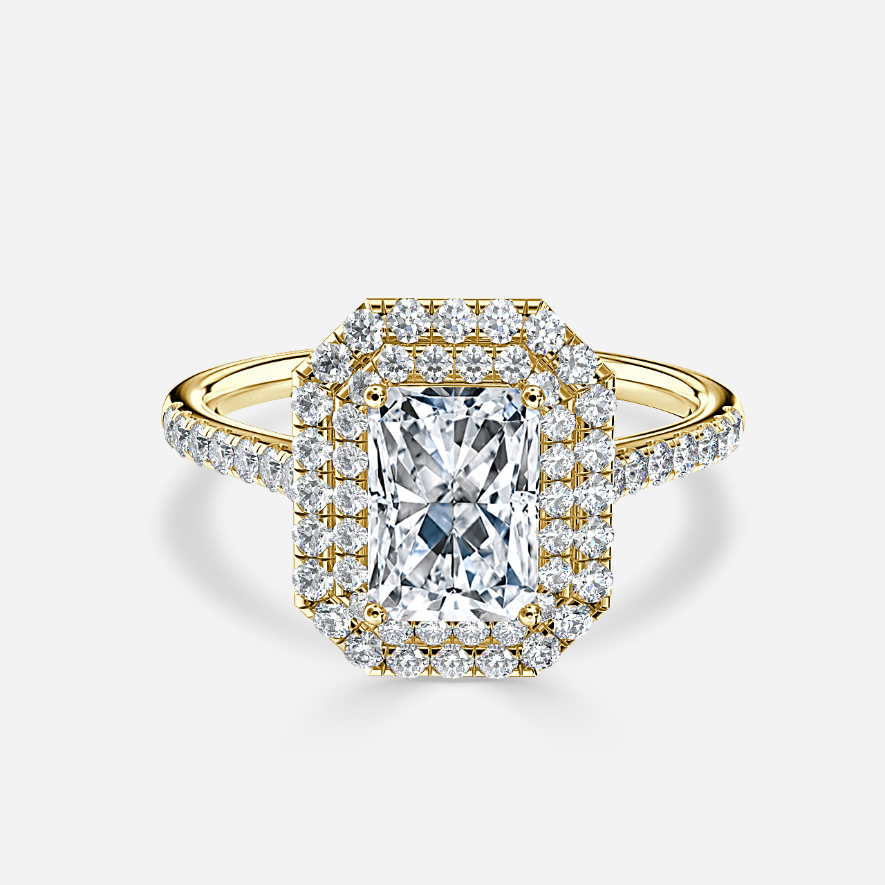 Isoke Yellow Gold Halo Engagement Ring